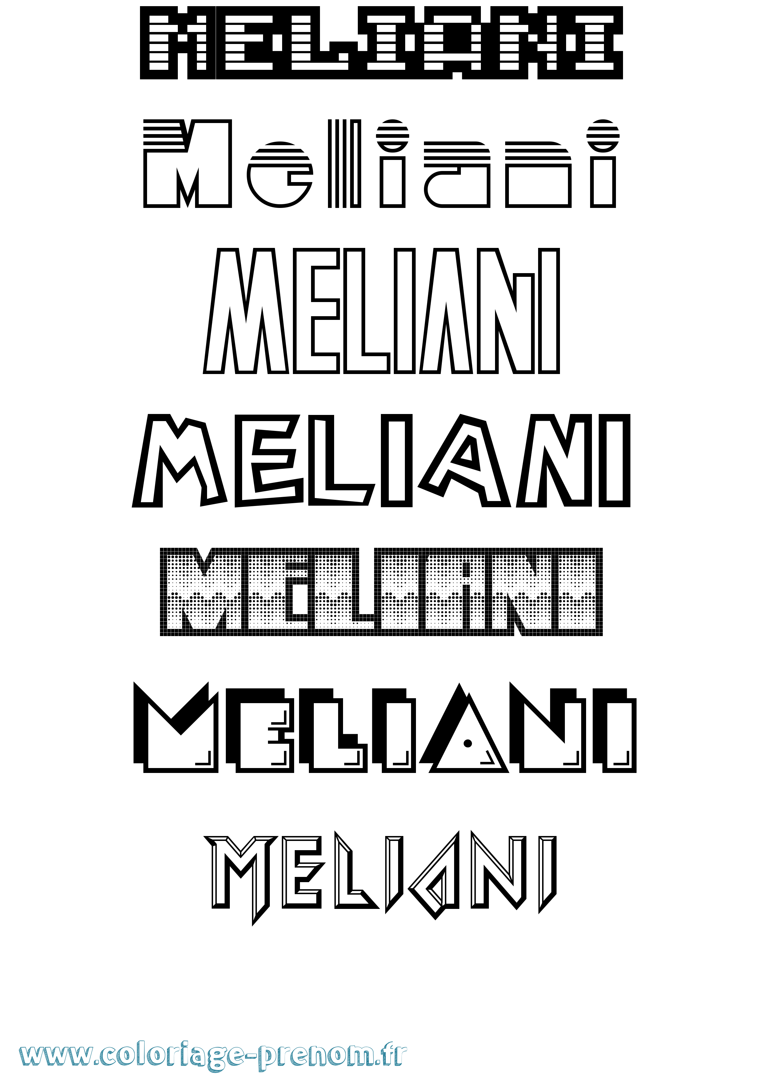 Coloriage Meliani Jeux Vidéos Coloriage prénom Meliani Jeux Vidéos