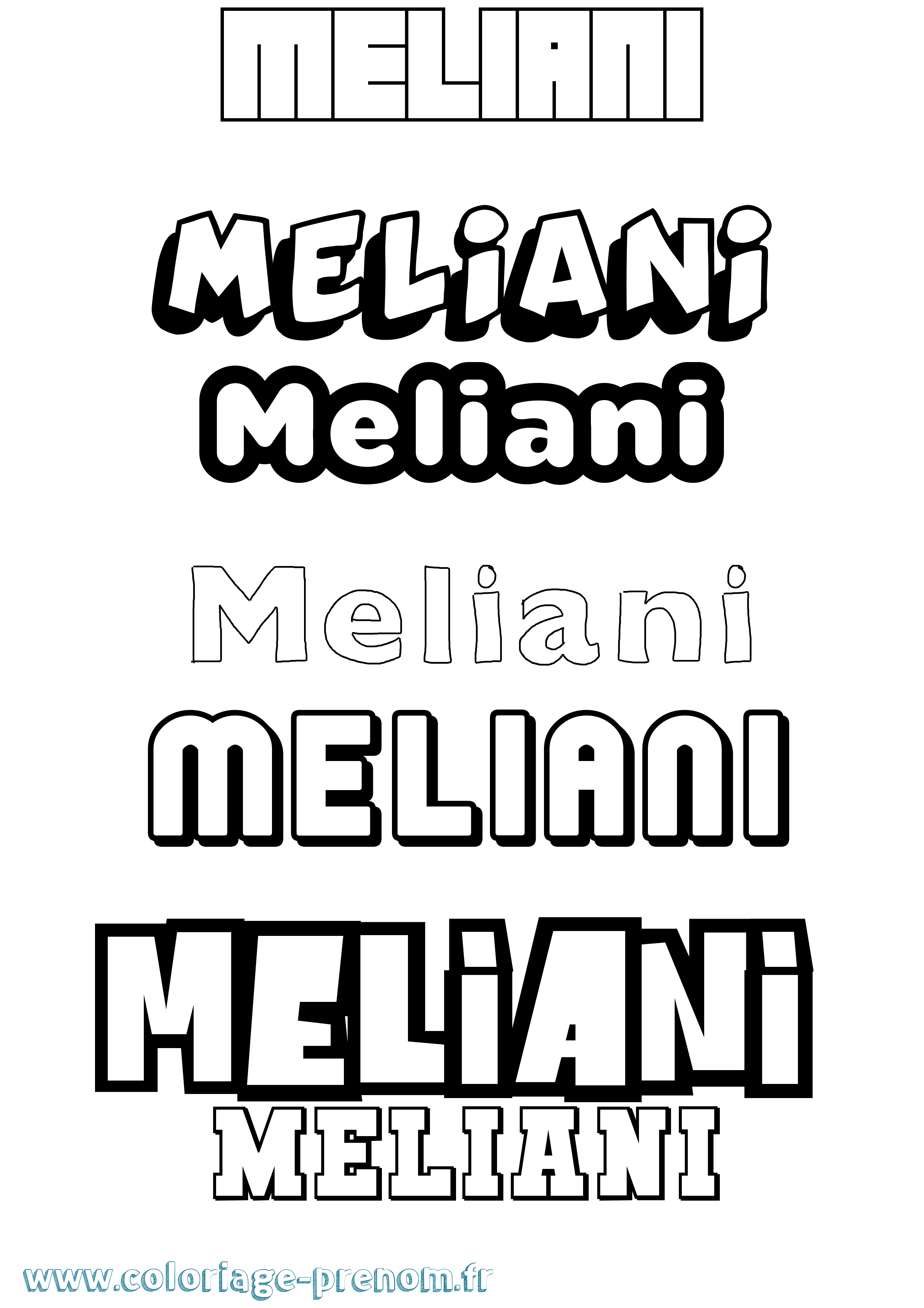 Coloriage Meliani Simple Coloriage prénom Meliani Simple