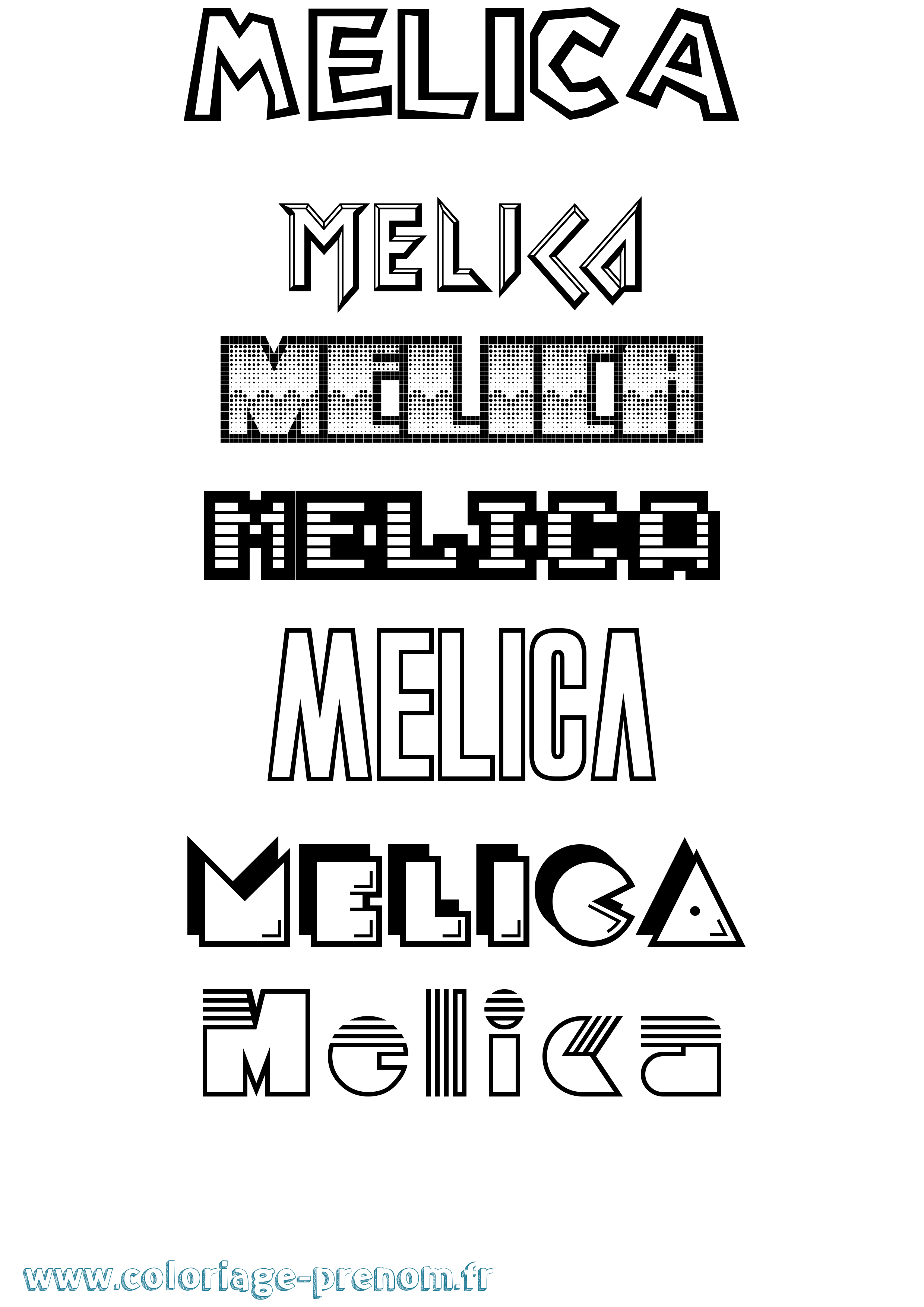 Coloriage Melica Jeux Vidéos Coloriage prénom Melica Jeux Vidéos