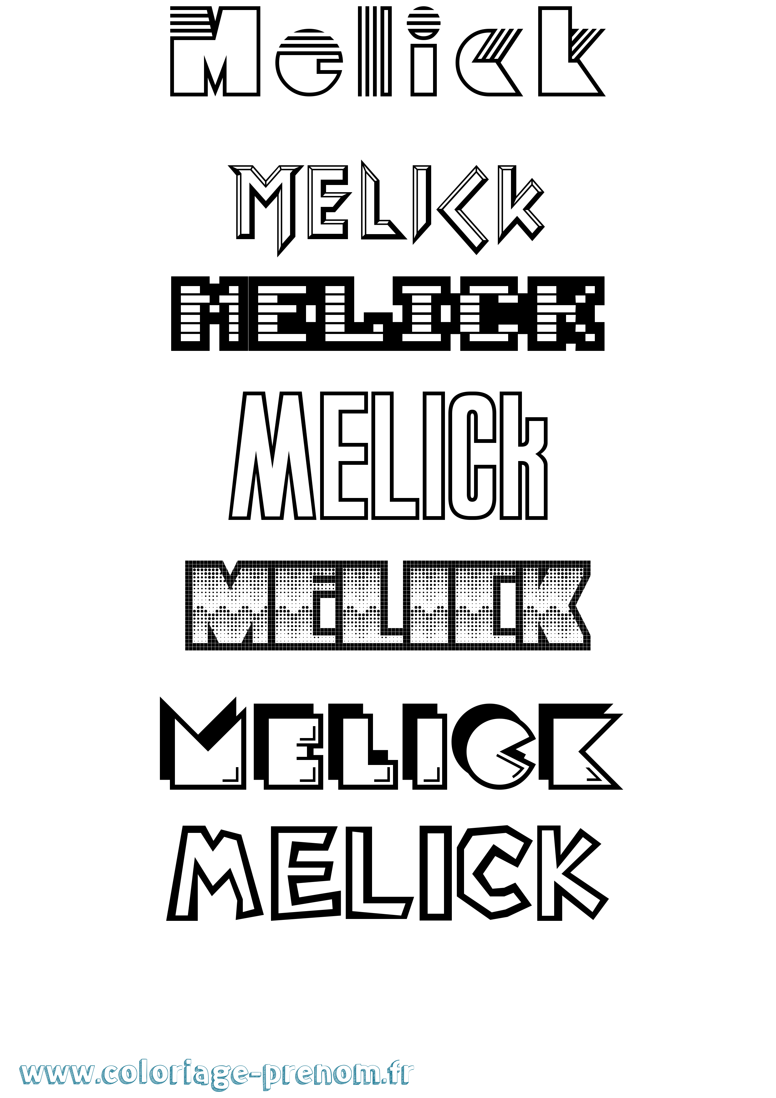Coloriage Melick Jeux Vidéos Coloriage prénom Melick Jeux Vidéos