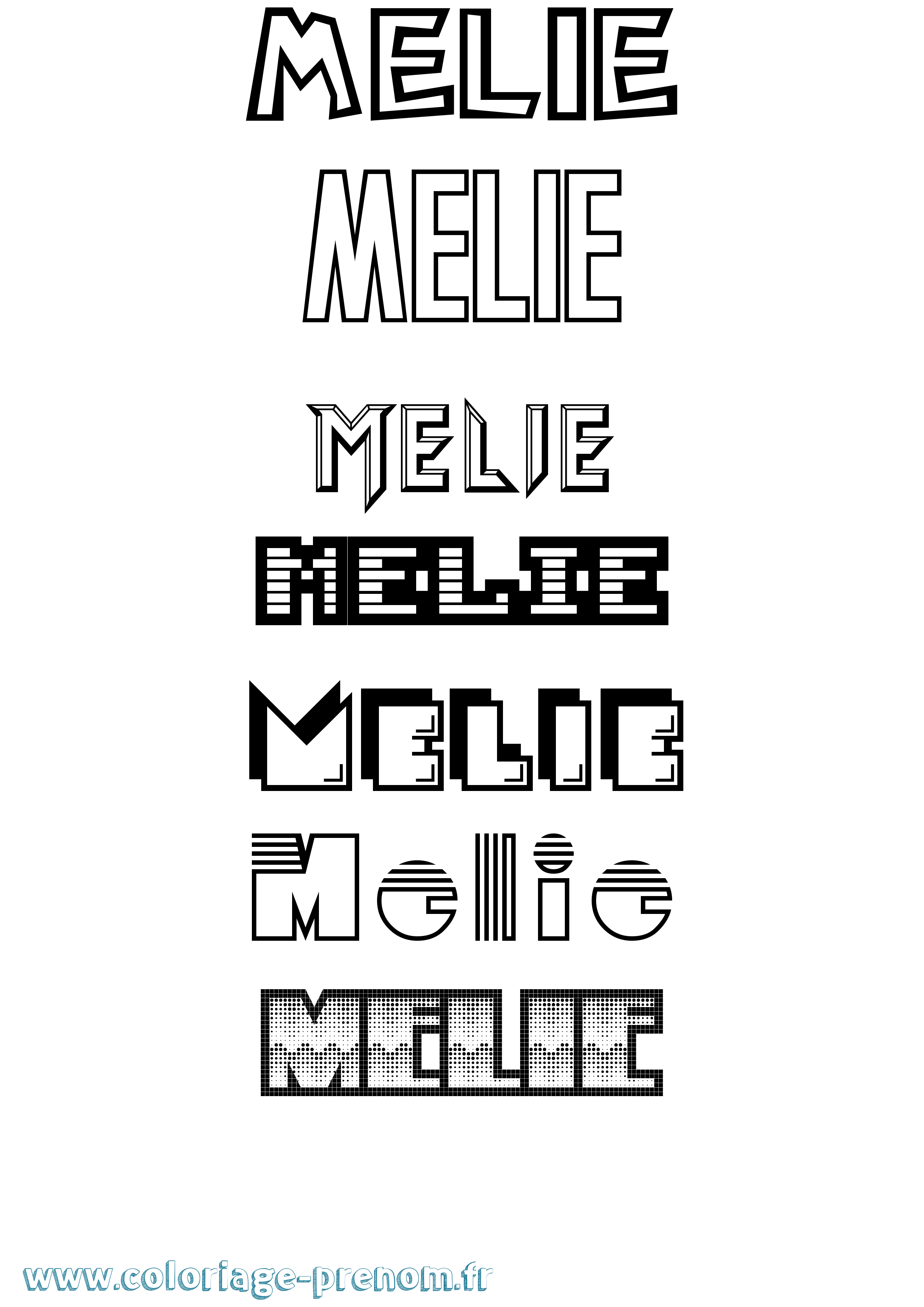 Coloriage Melie Jeux Vidéos Coloriage prénom Melie Jeux Vidéos