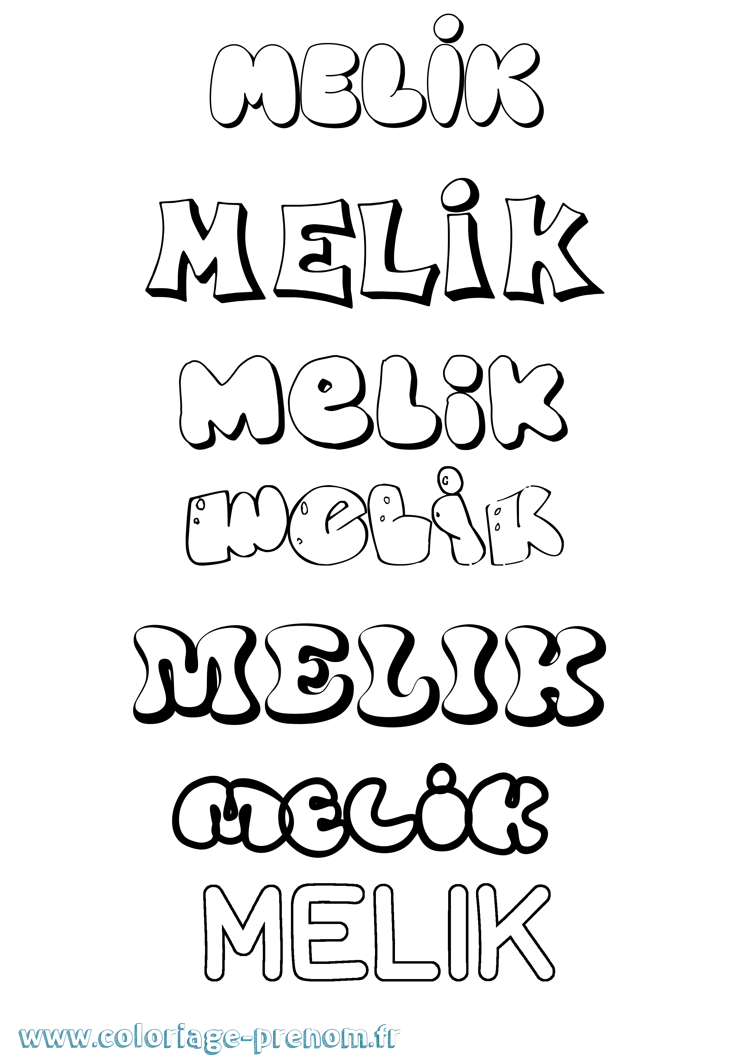 Coloriage Melik Bubble Coloriage prénom Melik Bubble