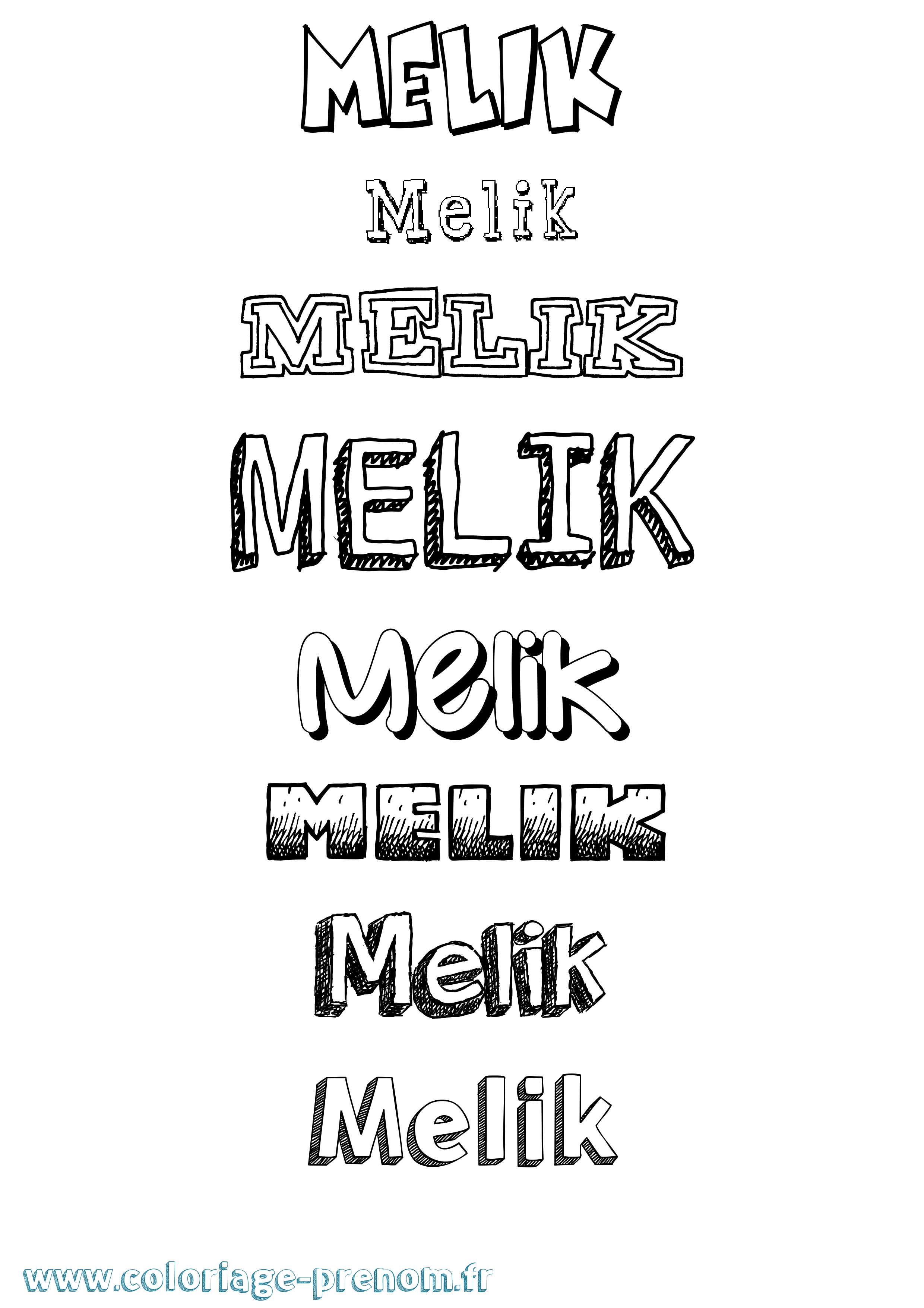 Coloriage Melik Dessiné Coloriage prénom Melik Dessiné
