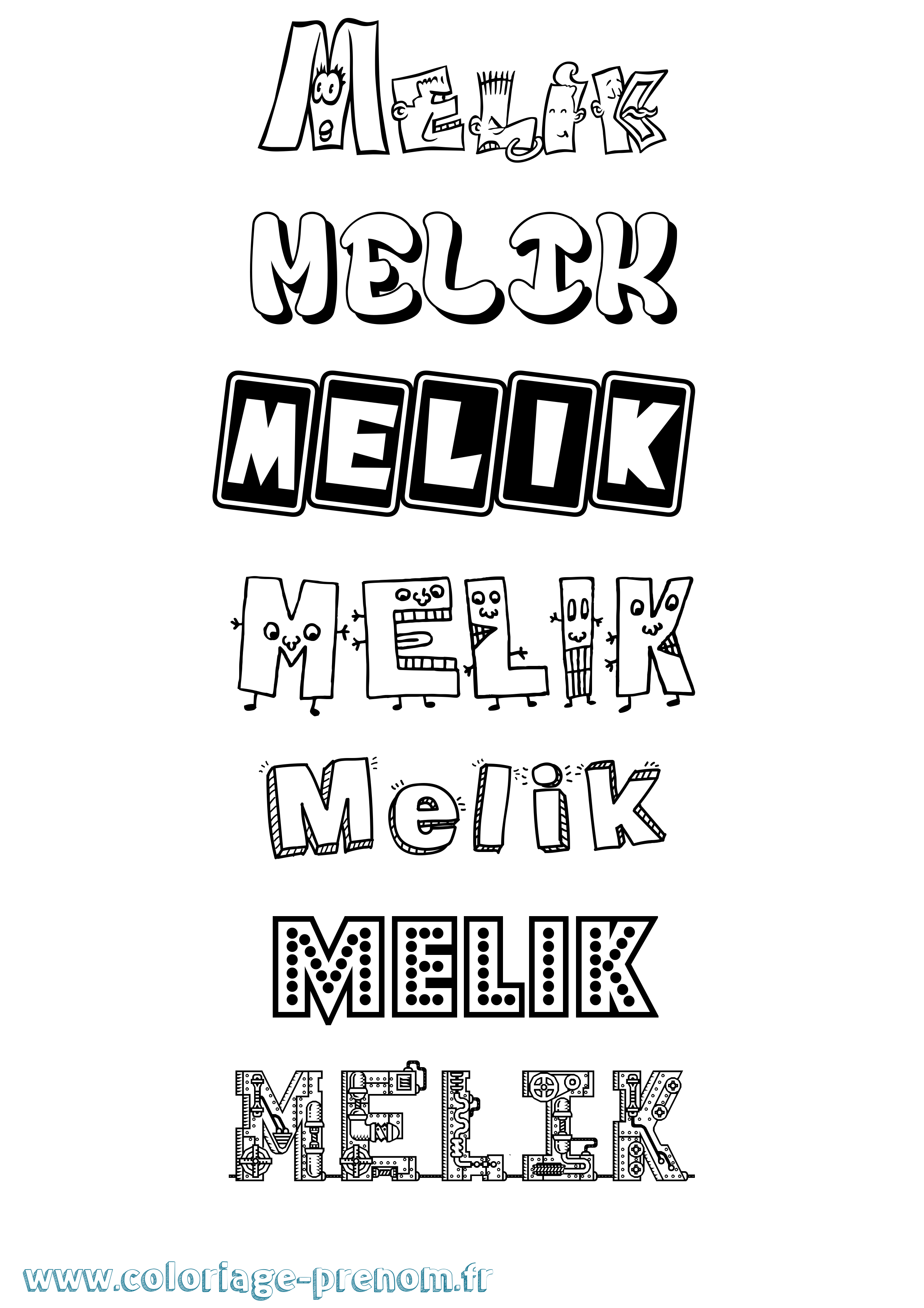 Coloriage Melik Fun Coloriage prénom Melik Fun
