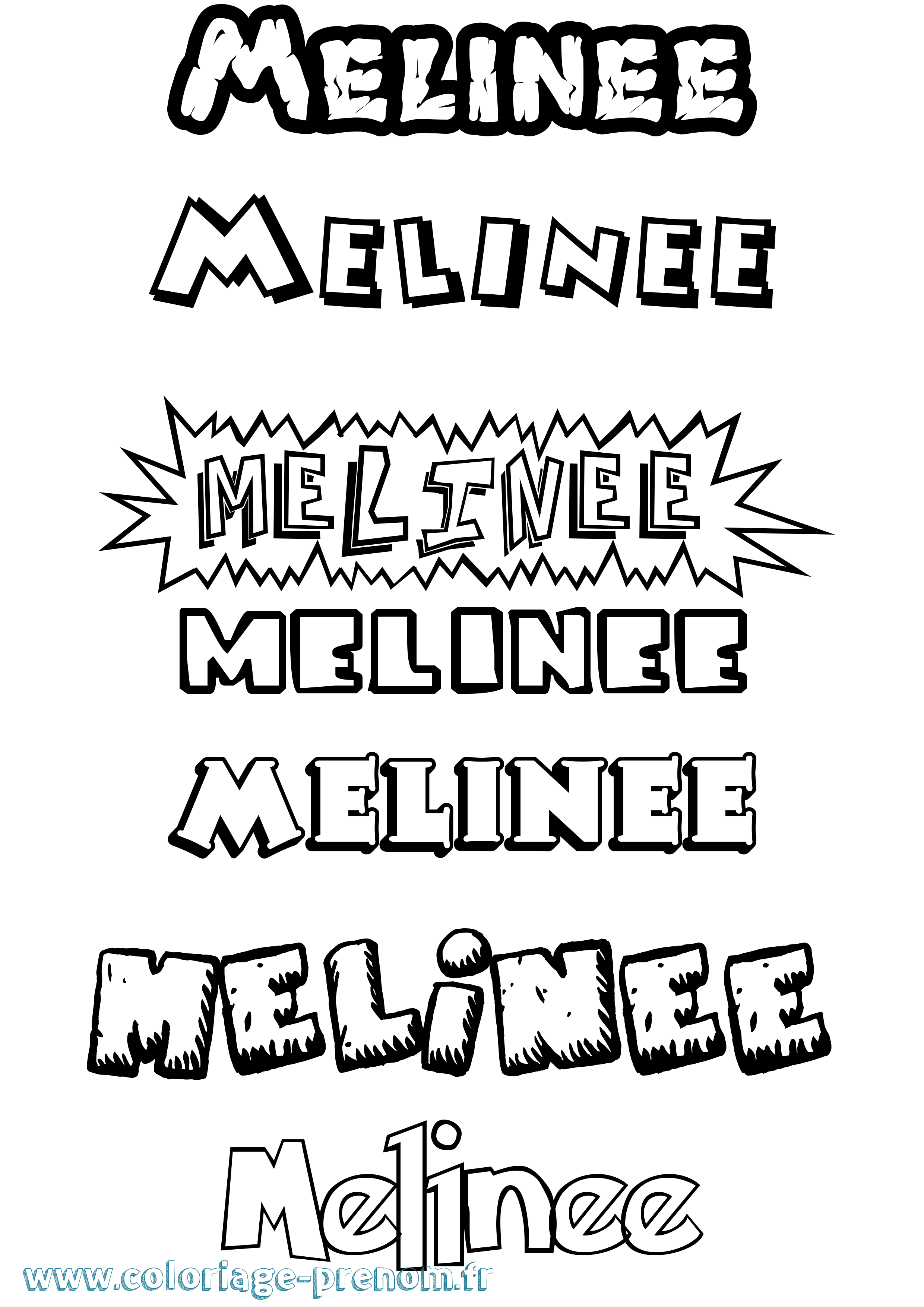 Coloriage Melinee Dessin Animé Coloriage prénom Melinee Dessin Animé