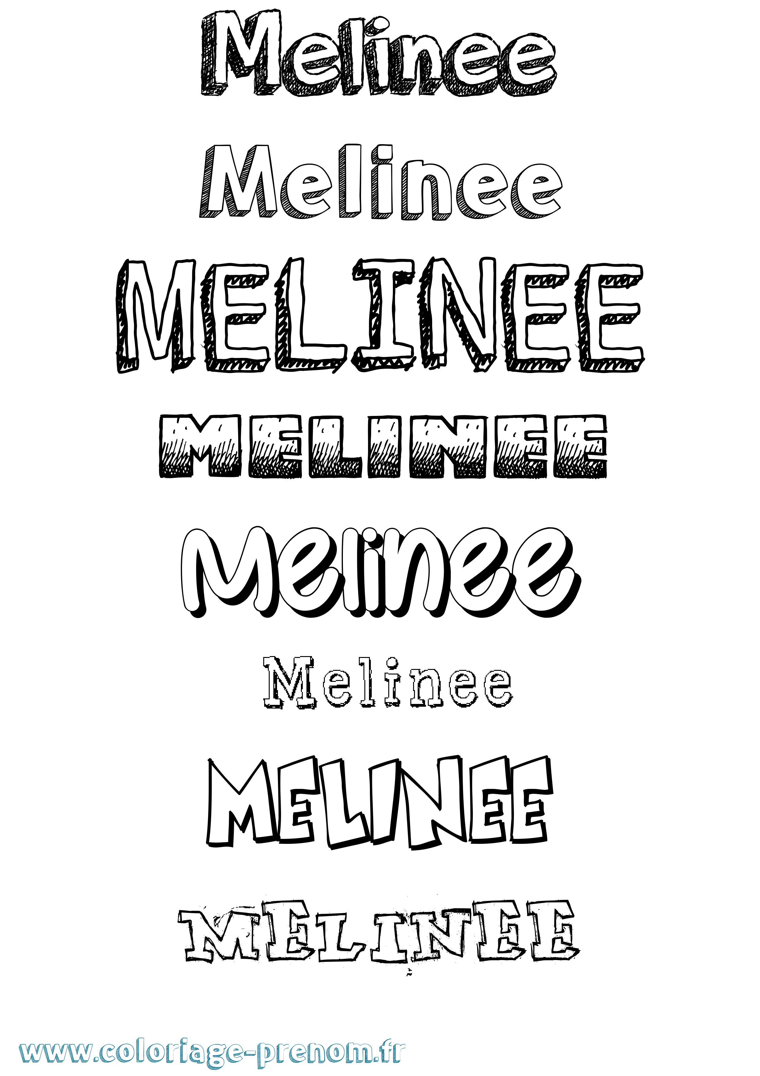 Coloriage Melinee Dessiné Coloriage prénom Melinee Dessiné