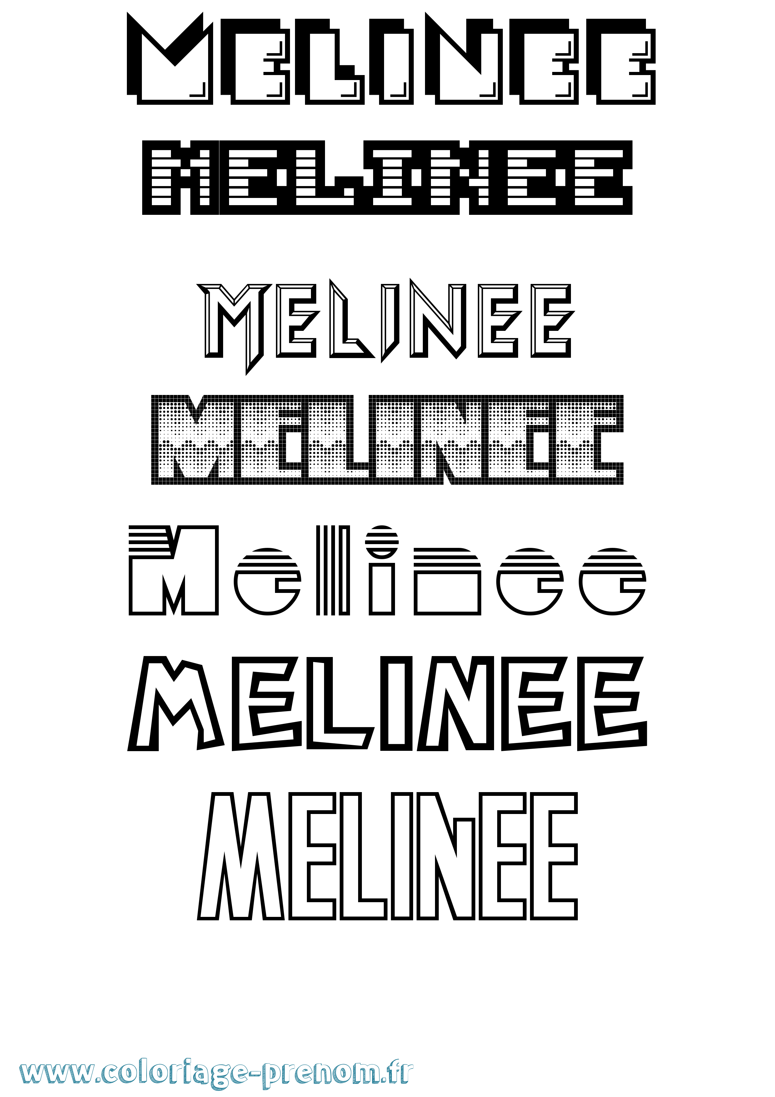 Coloriage Melinee Jeux Vidéos Coloriage prénom Melinee Jeux Vidéos