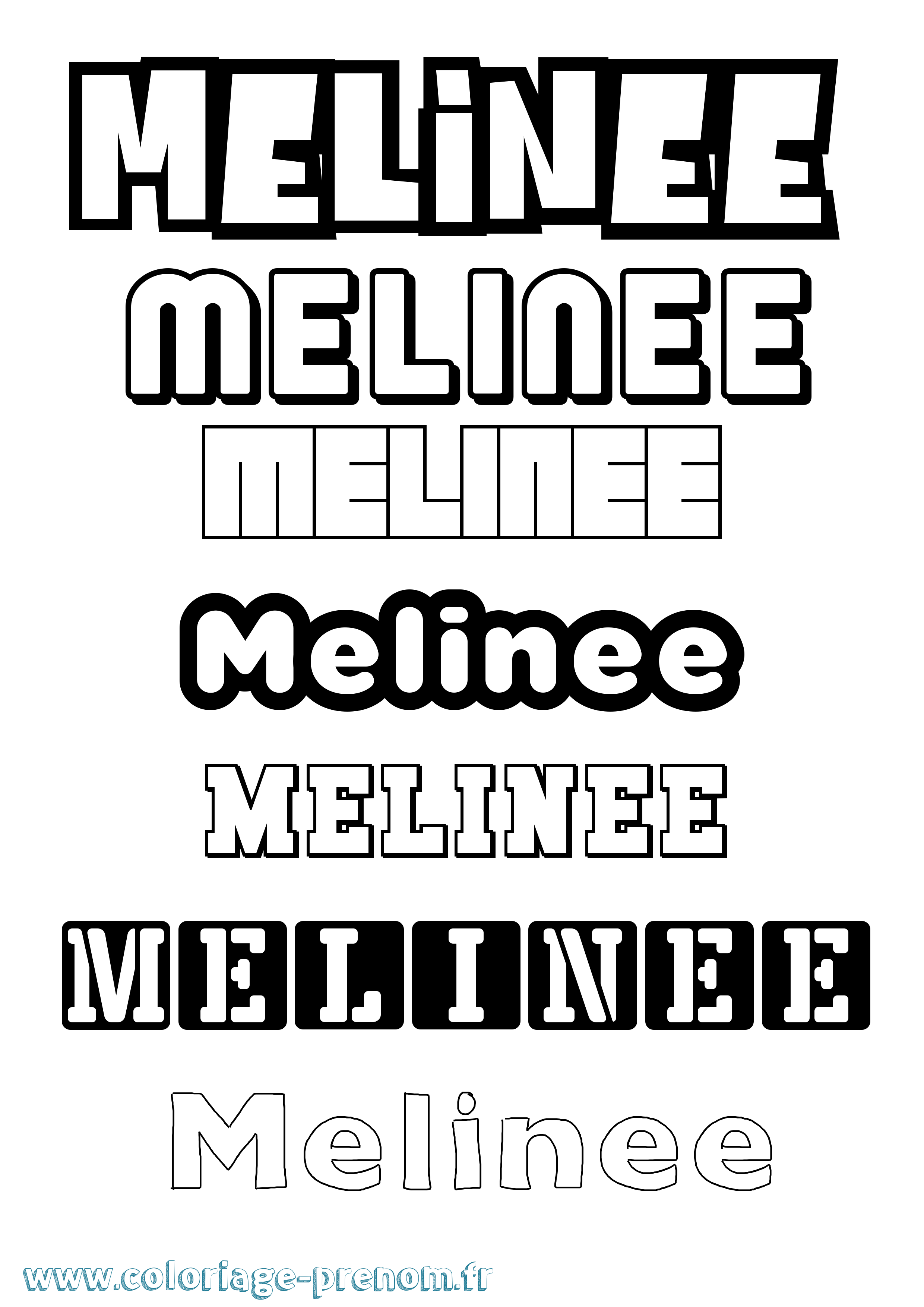 Coloriage Melinee Simple Coloriage prénom Melinee Simple