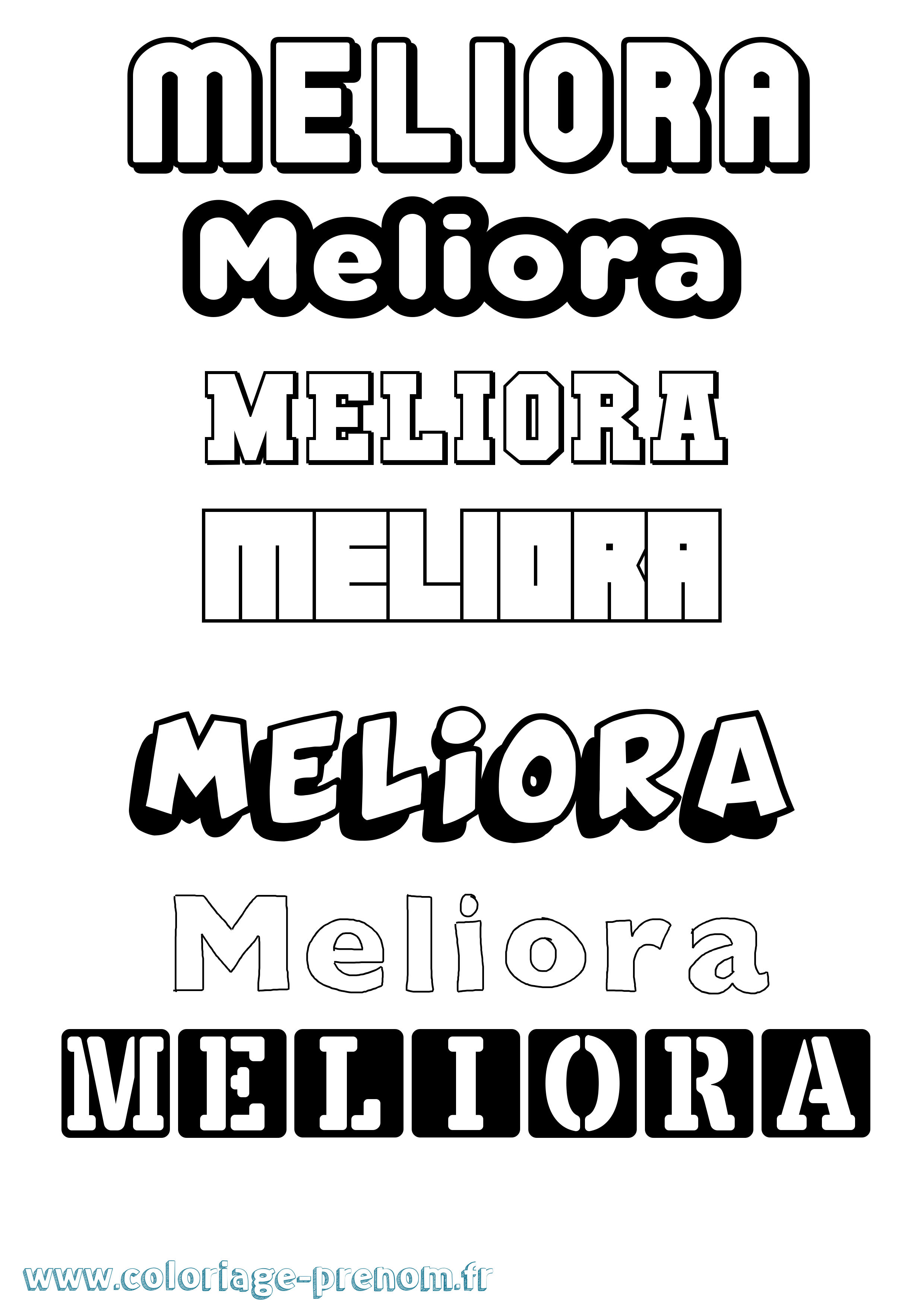 Coloriage Meliora Simple Coloriage prénom Meliora Simple