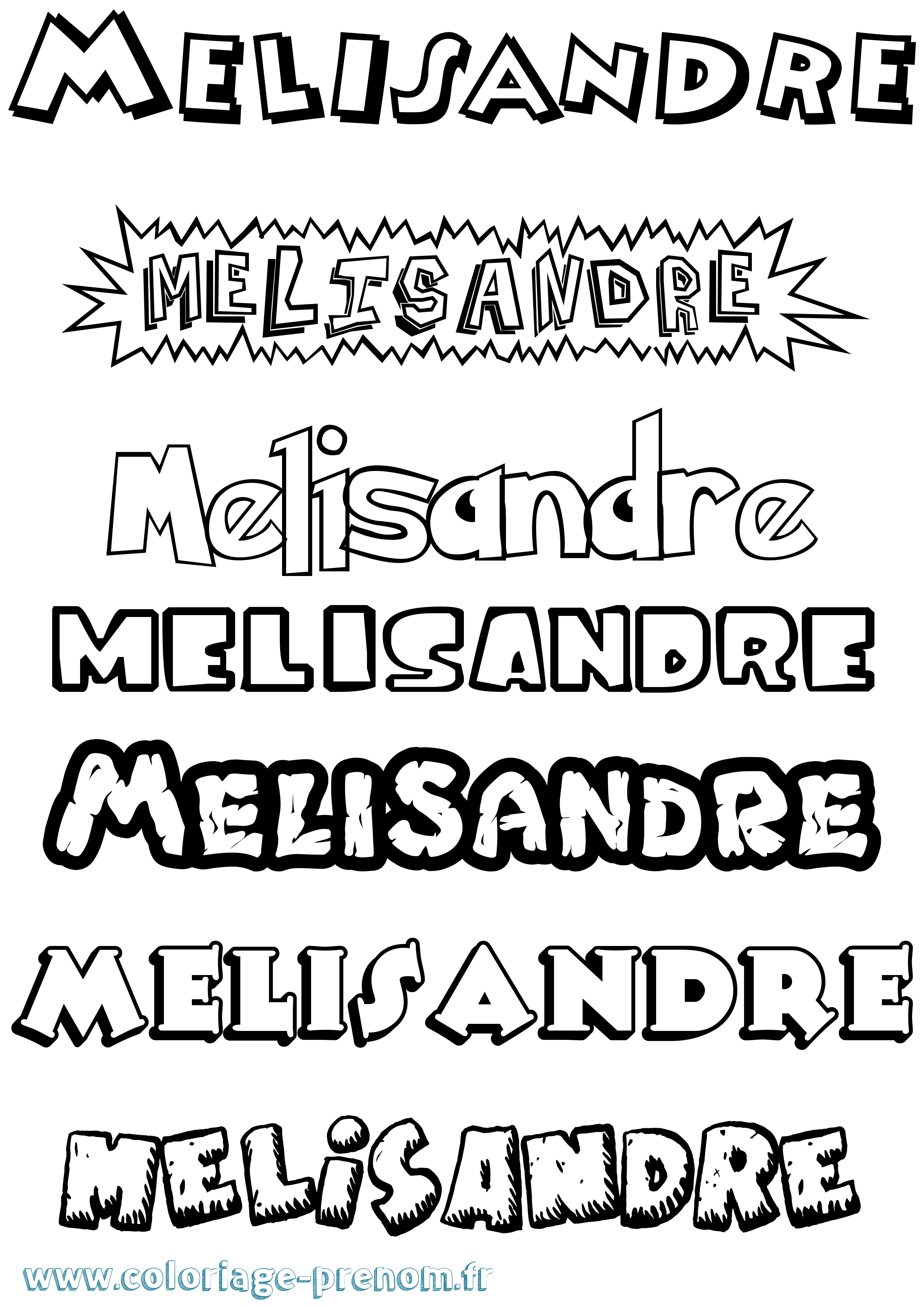 Coloriage Melisandre Dessin Animé Coloriage prénom Melisandre Dessin Animé