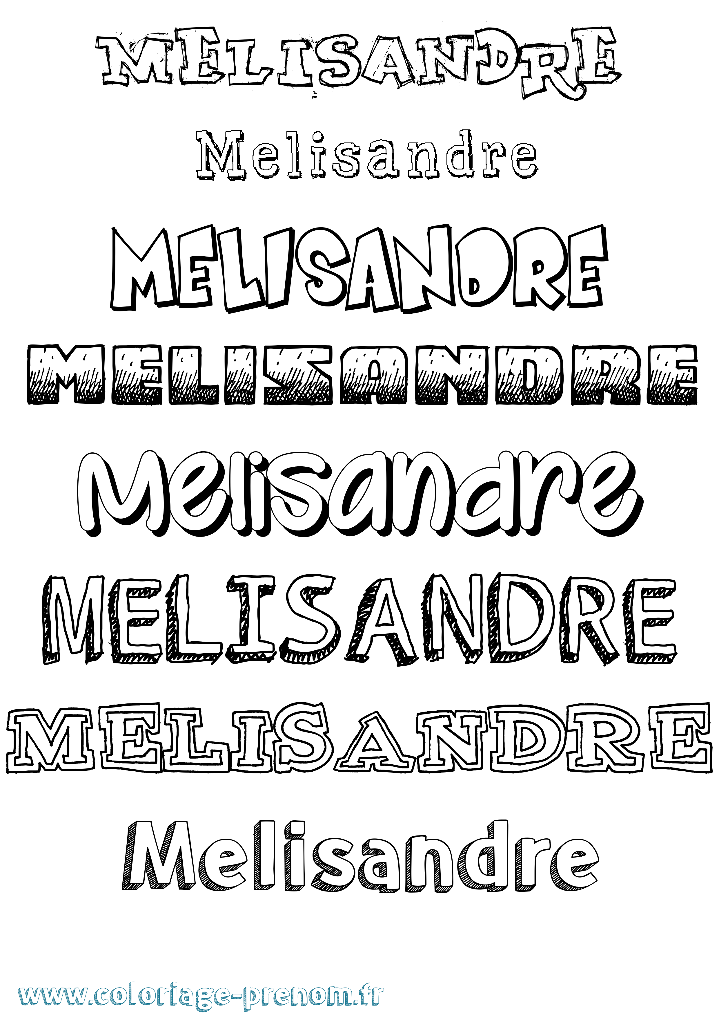 Coloriage Melisandre Dessiné Coloriage prénom Melisandre Dessiné
