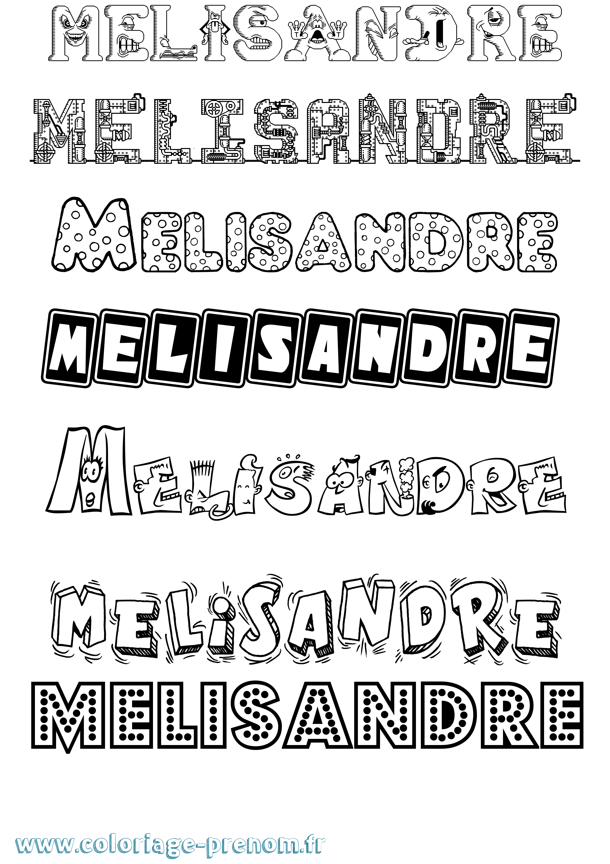 Coloriage Melisandre Fun Coloriage prénom Melisandre Fun