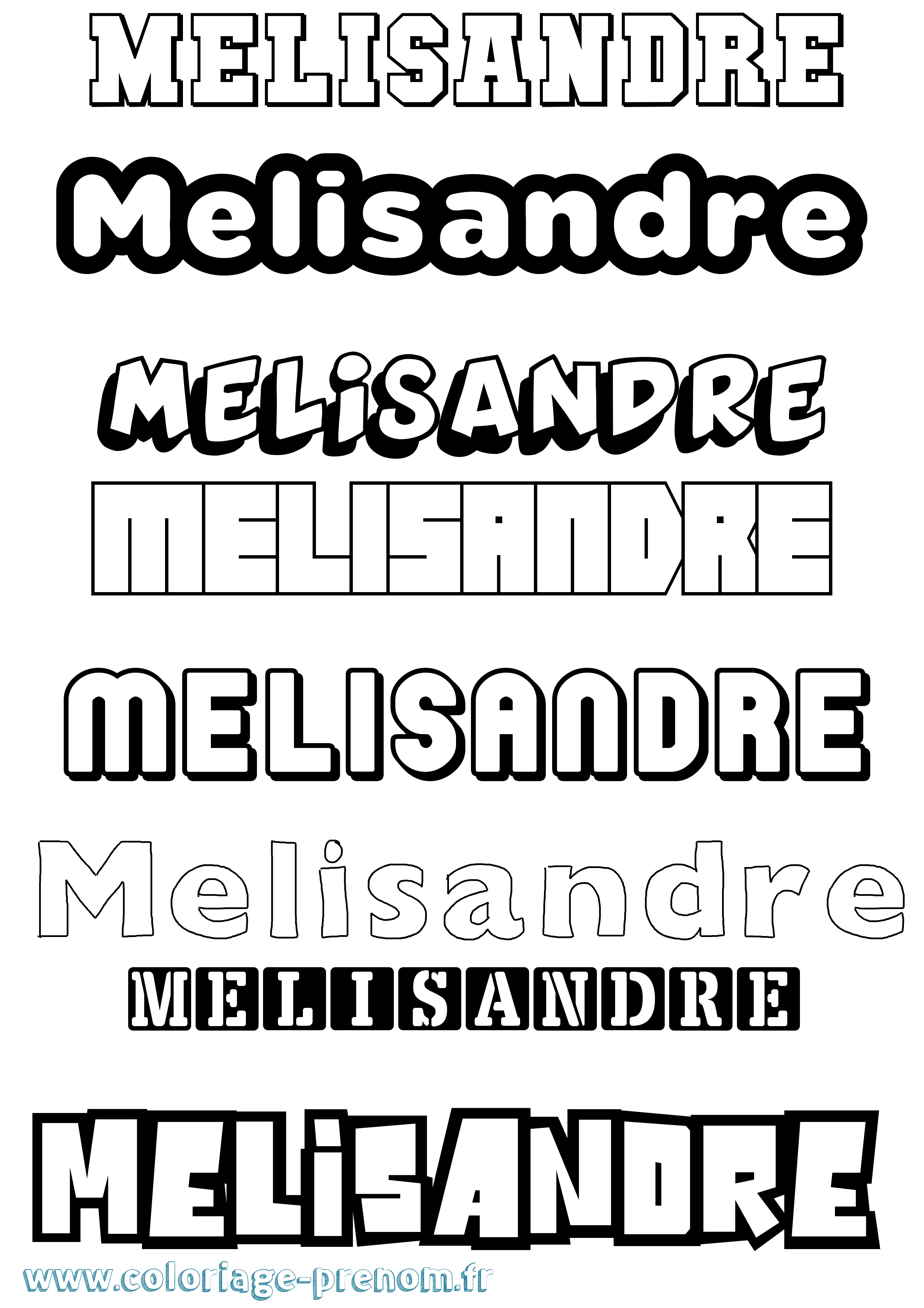 Coloriage Melisandre Simple Coloriage prénom Melisandre Simple