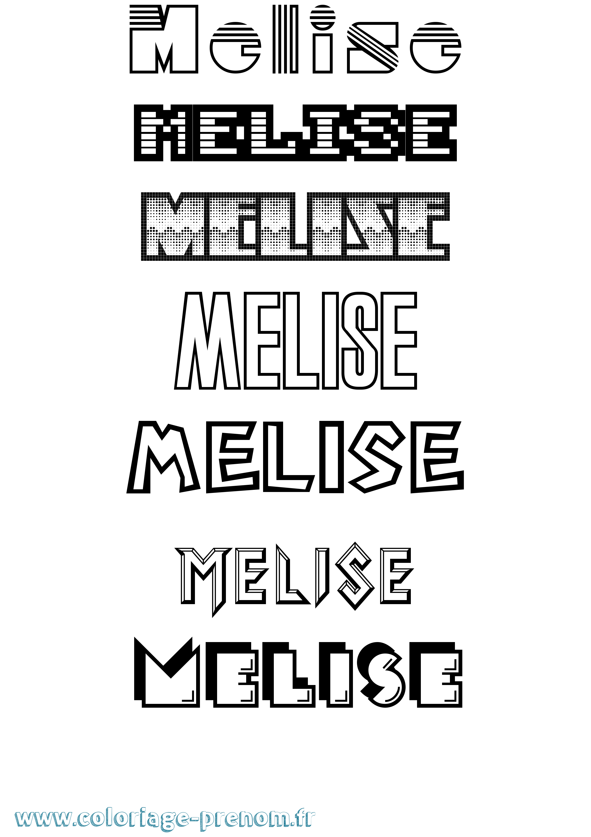 Coloriage Melise Jeux Vidéos Coloriage prénom Melise Jeux Vidéos