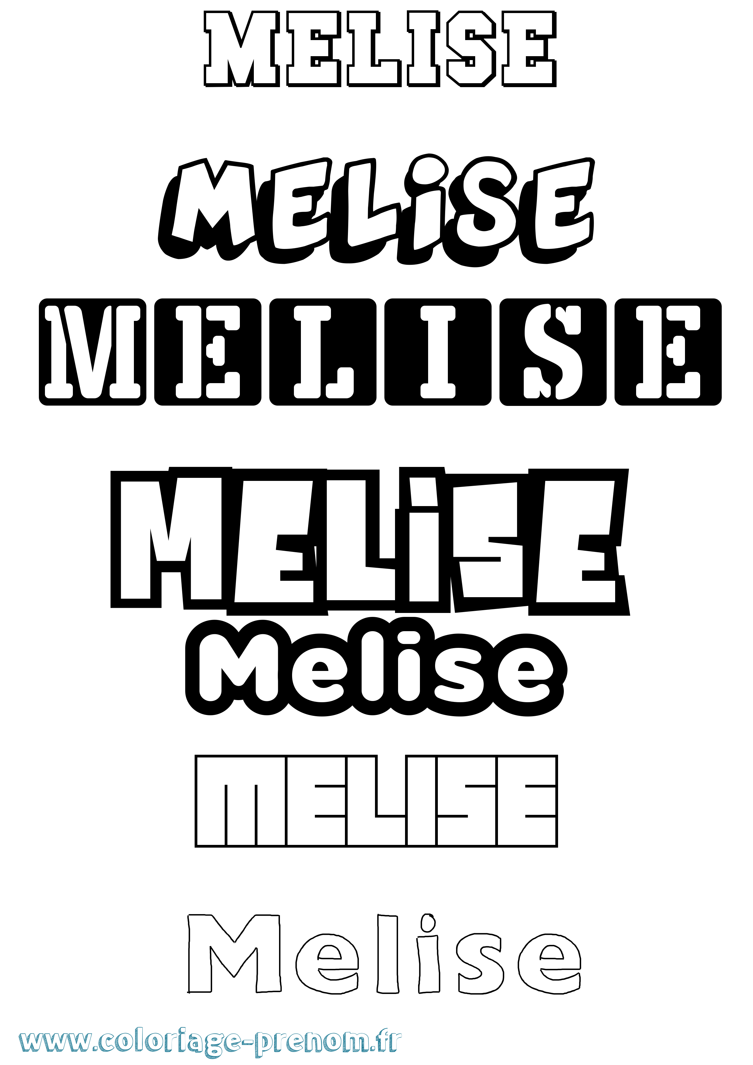 Coloriage Melise Simple Coloriage prénom Melise Simple