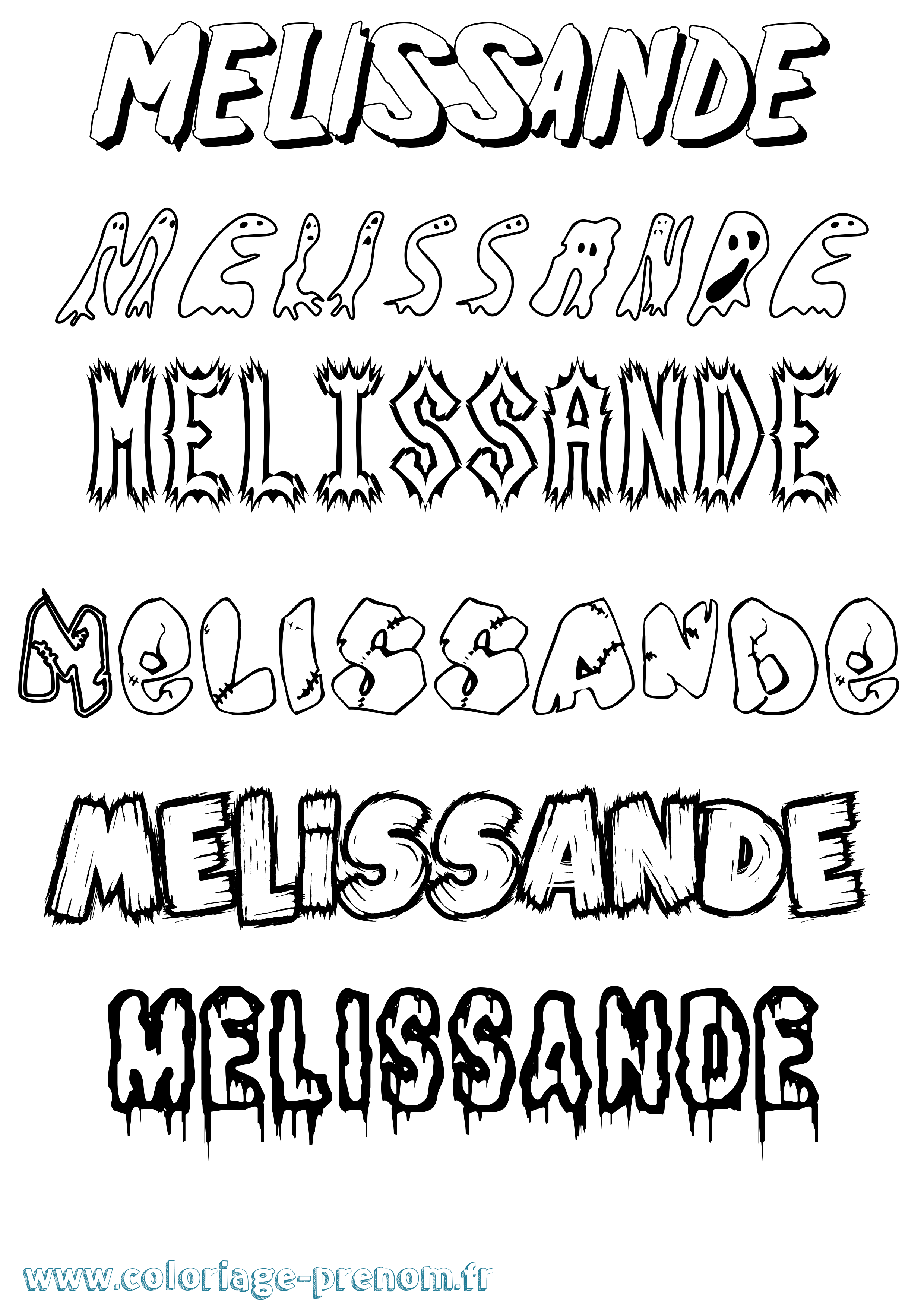 Coloriage Melissande Frisson Coloriage prénom Melissande Frisson
