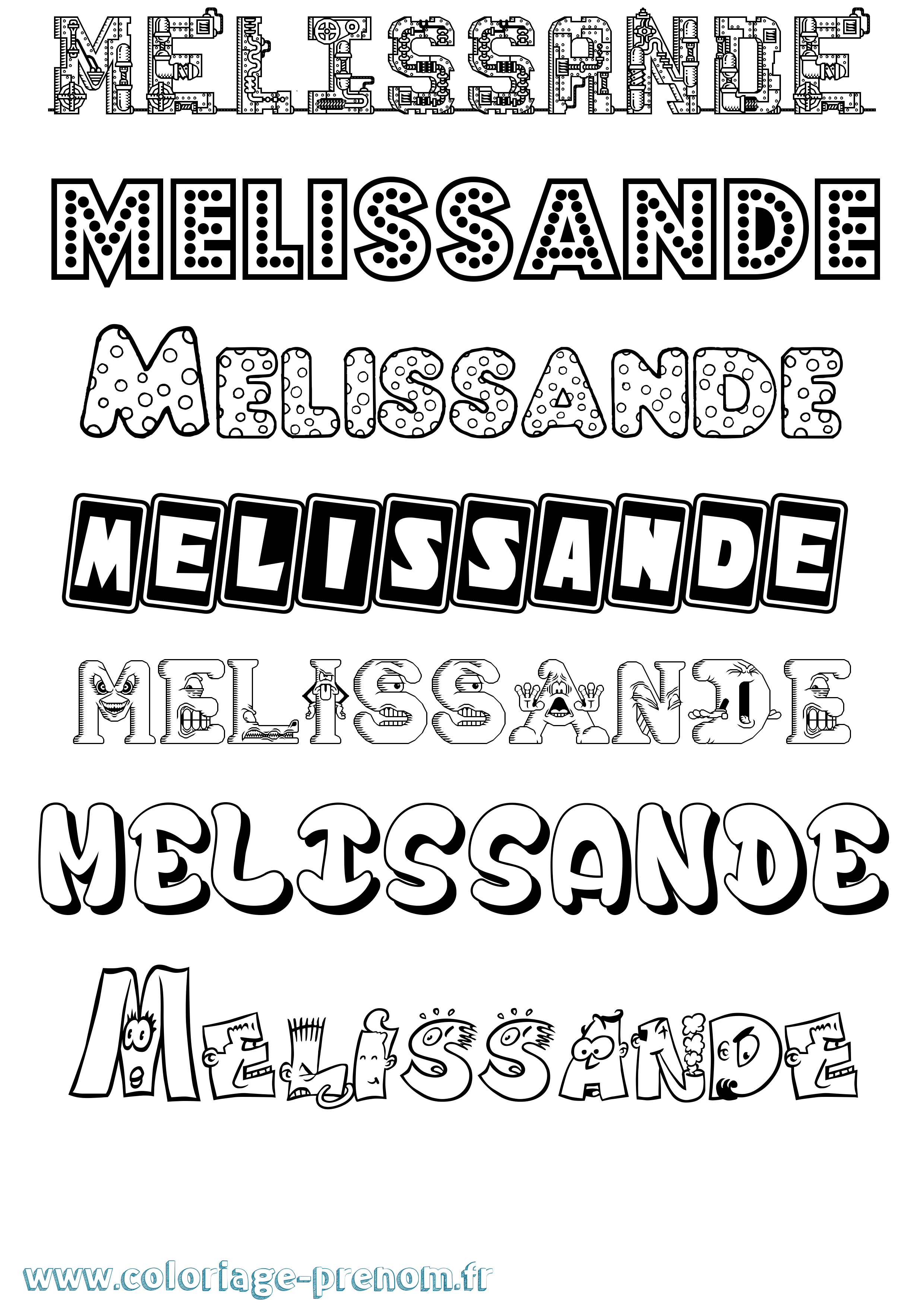 Coloriage Melissande Fun Coloriage prénom Melissande Fun