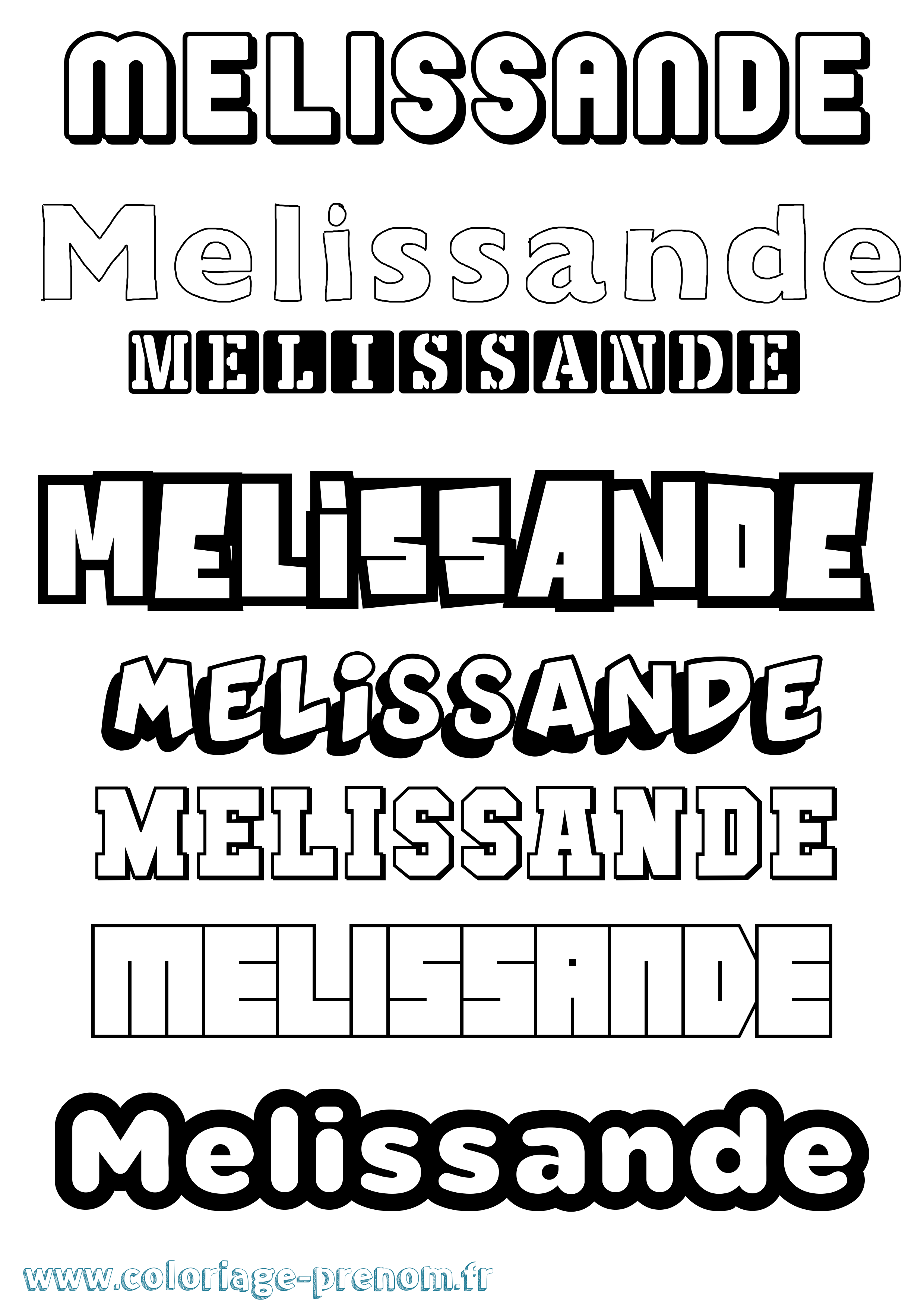 Coloriage Melissande Simple Coloriage prénom Melissande Simple