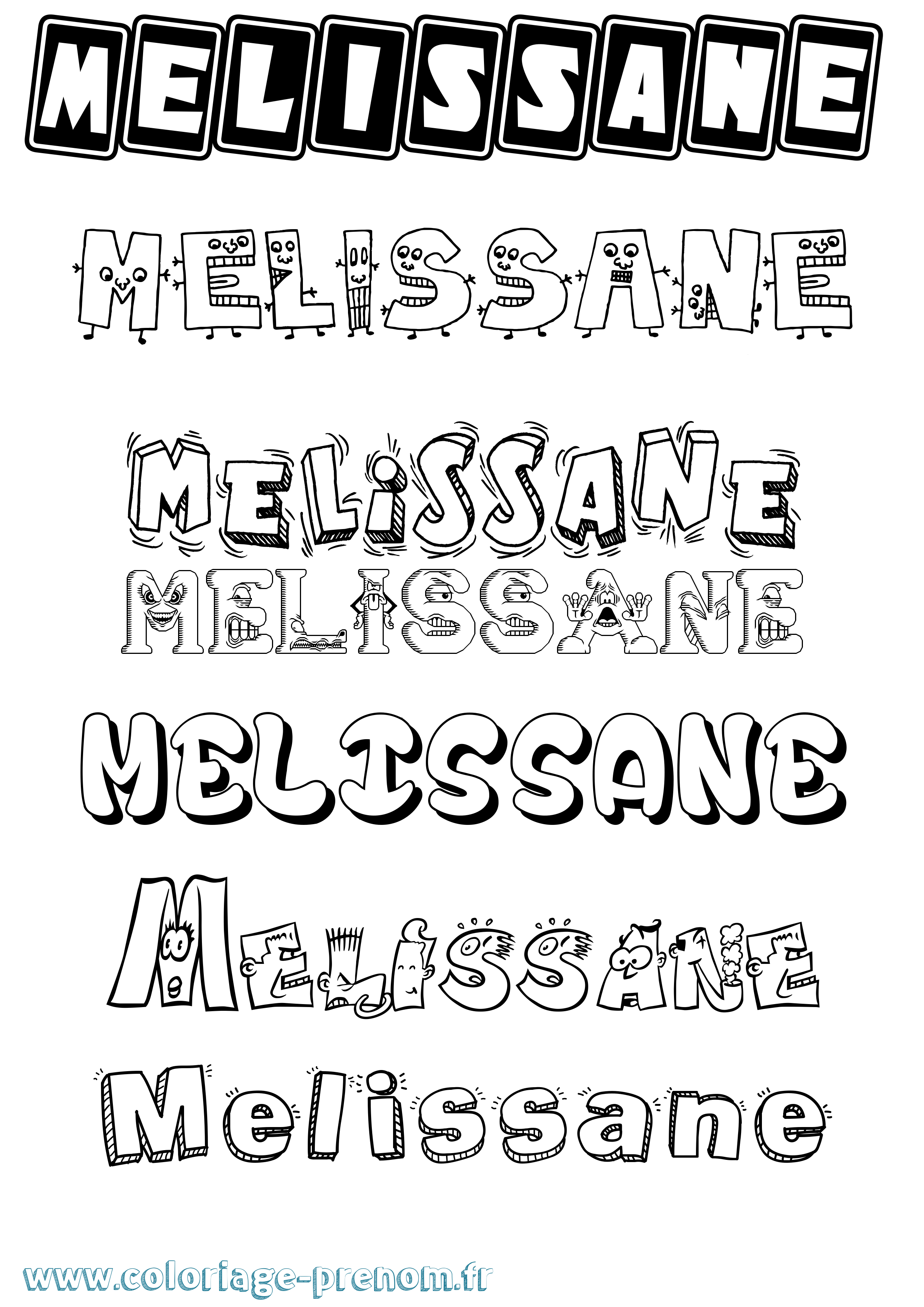 Coloriage Melissane Fun Coloriage prénom Melissane Fun