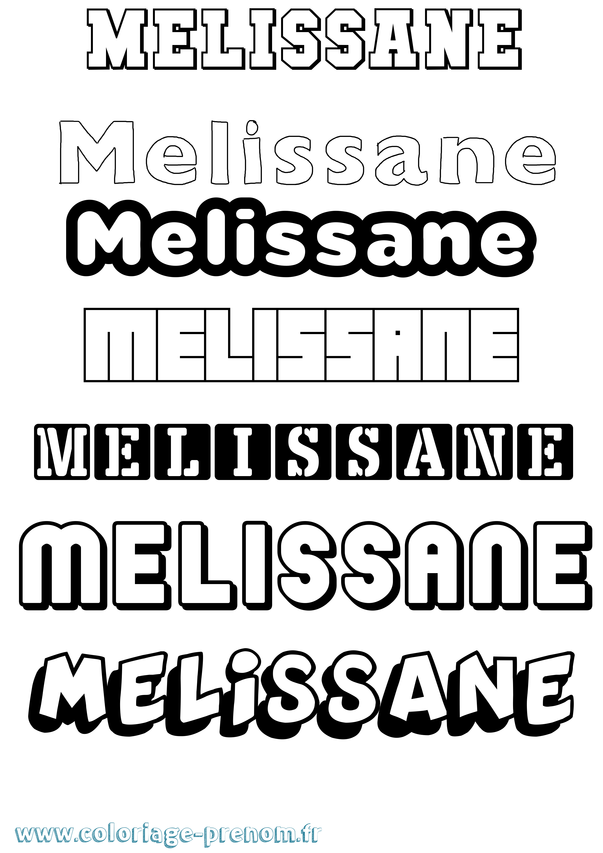 Coloriage Melissane Simple Coloriage prénom Melissane Simple