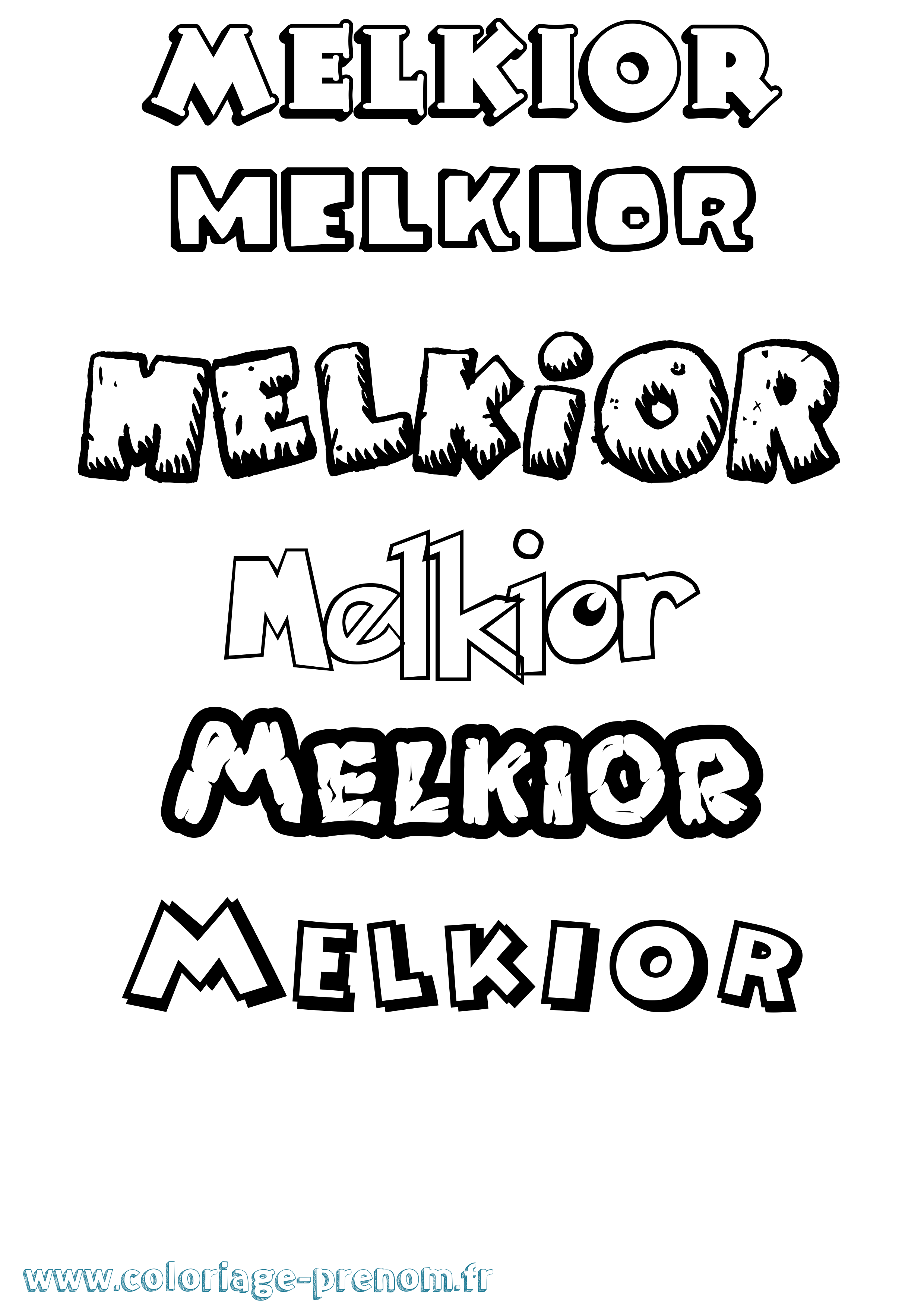 Coloriage Melkior Dessin Animé Coloriage prénom Melkior Dessin Animé