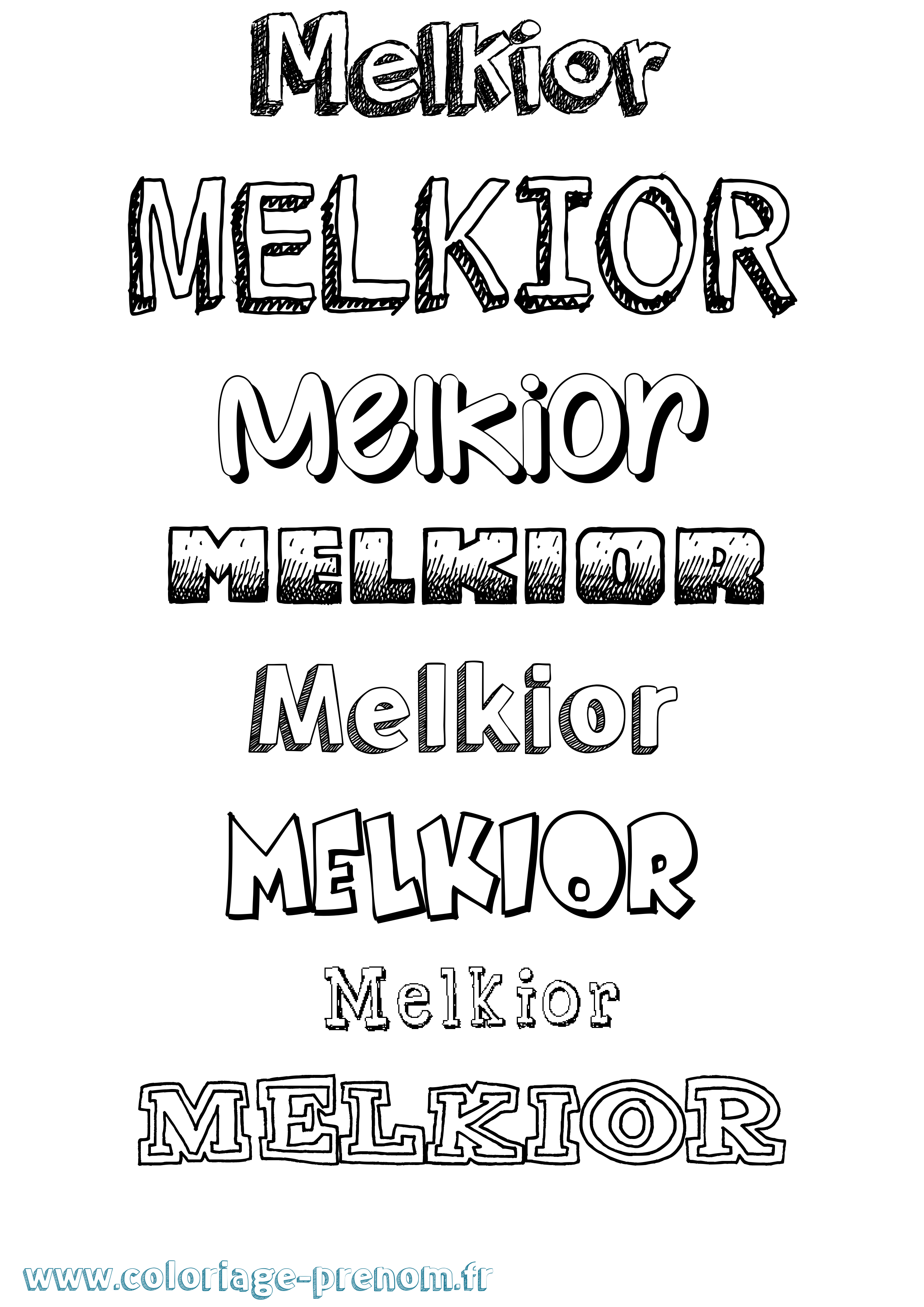 Coloriage Melkior Dessiné Coloriage prénom Melkior Dessiné