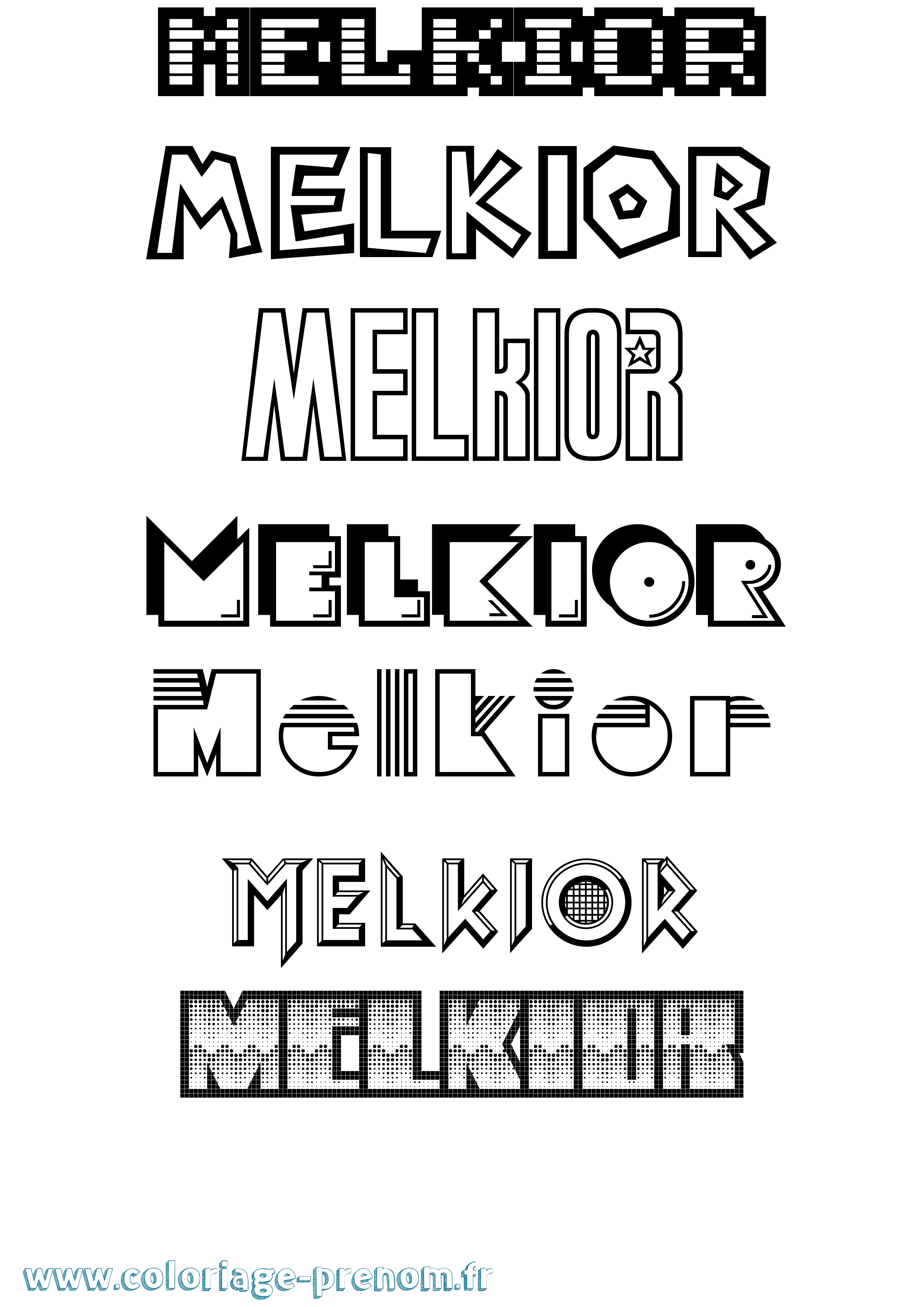 Coloriage Melkior Jeux Vidéos Coloriage prénom Melkior Jeux Vidéos