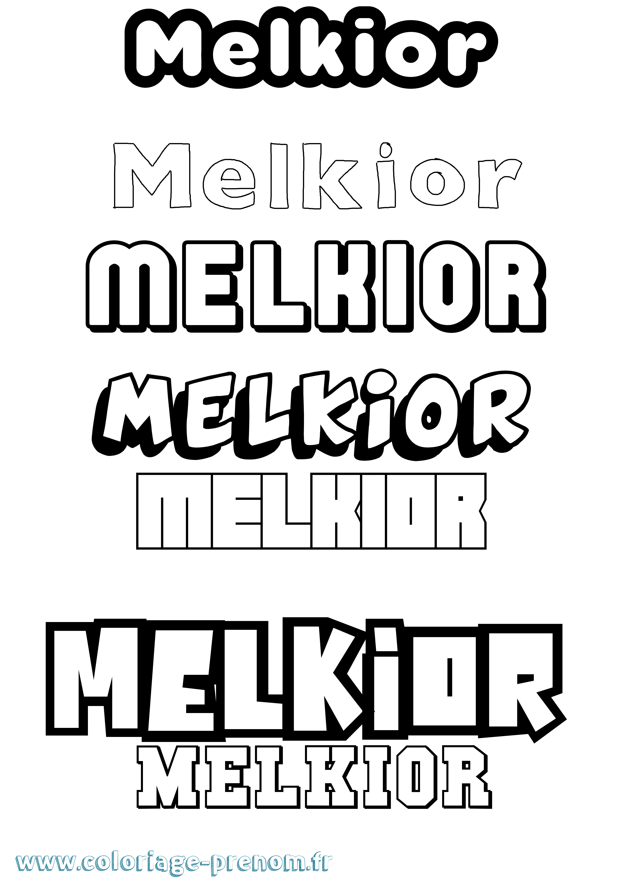 Coloriage Melkior Simple Coloriage prénom Melkior Simple