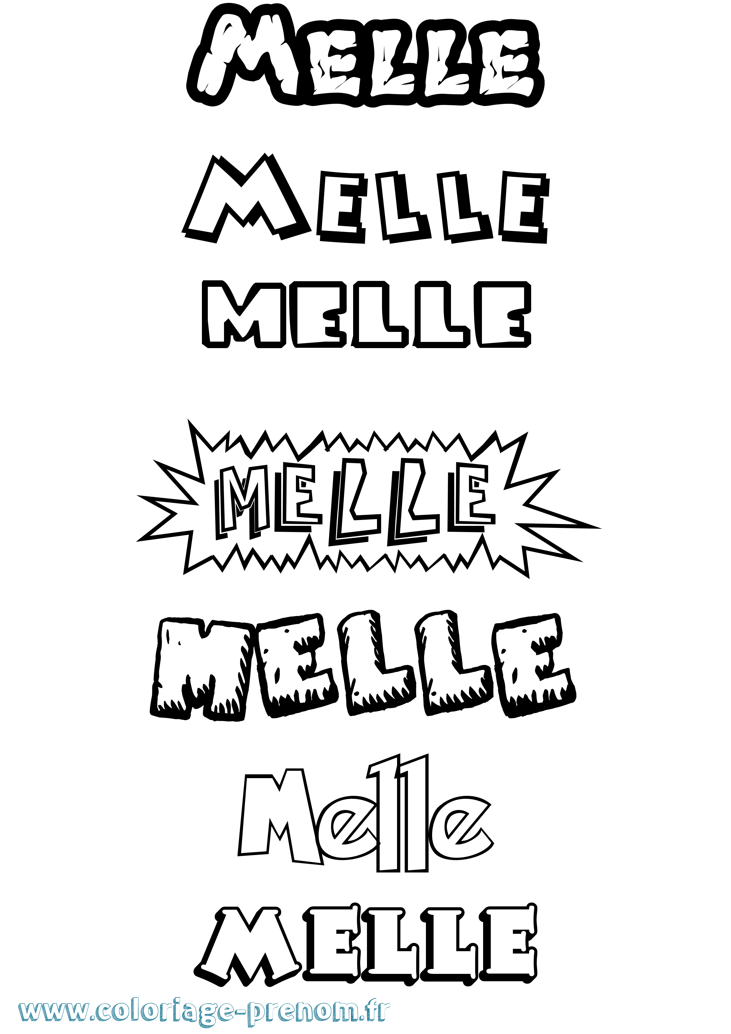 Coloriage Melle Dessin Animé Coloriage prénom Melle Dessin Animé