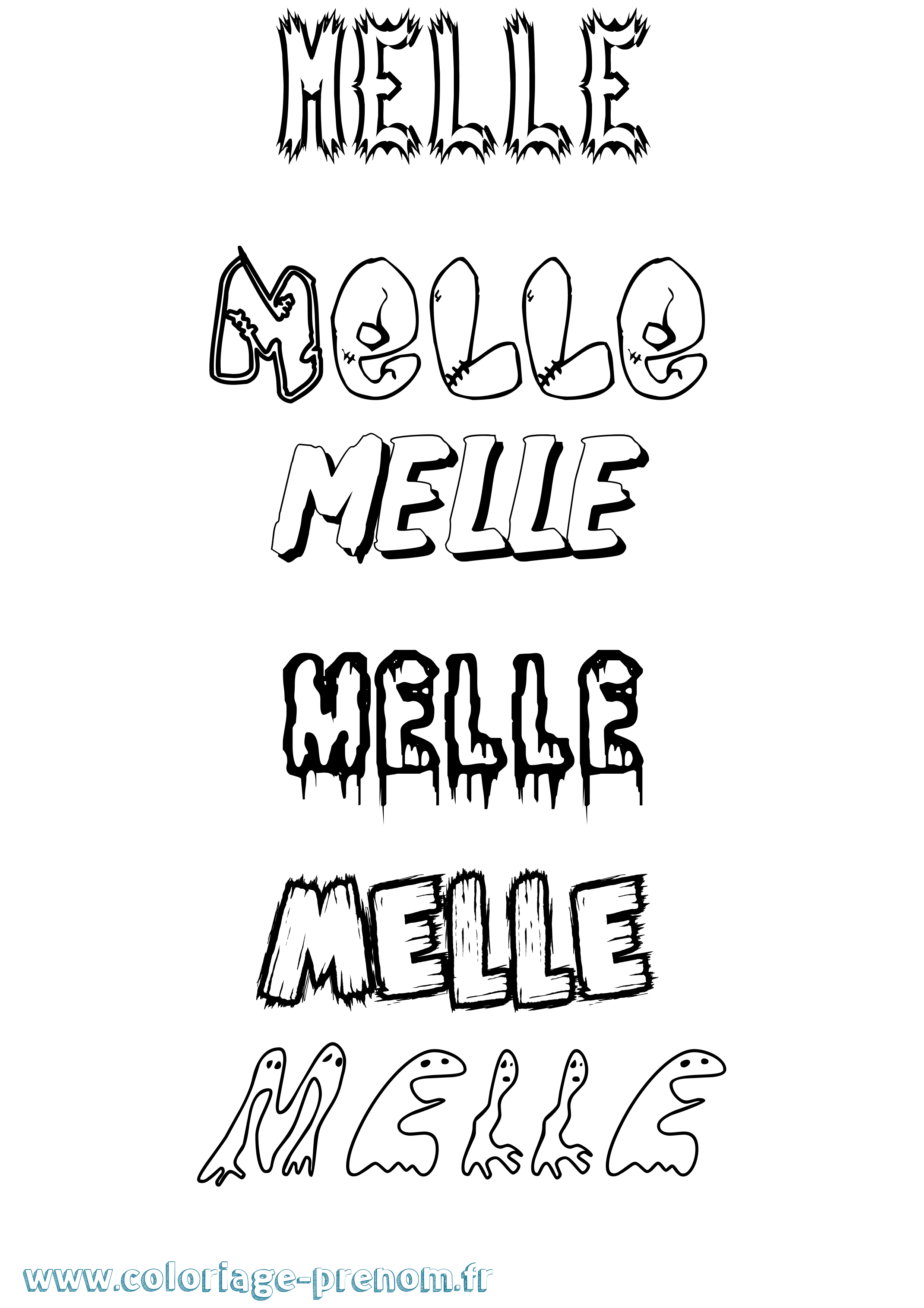Coloriage Melle Frisson Coloriage prénom Melle Frisson