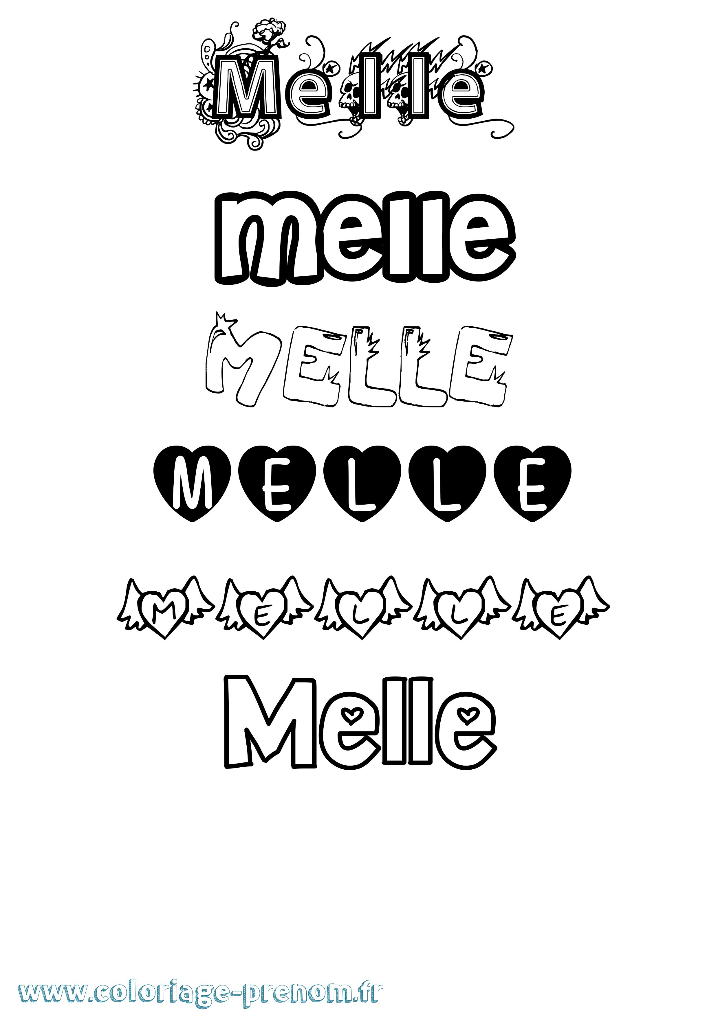 Coloriage Melle Girly Coloriage prénom Melle Girly
