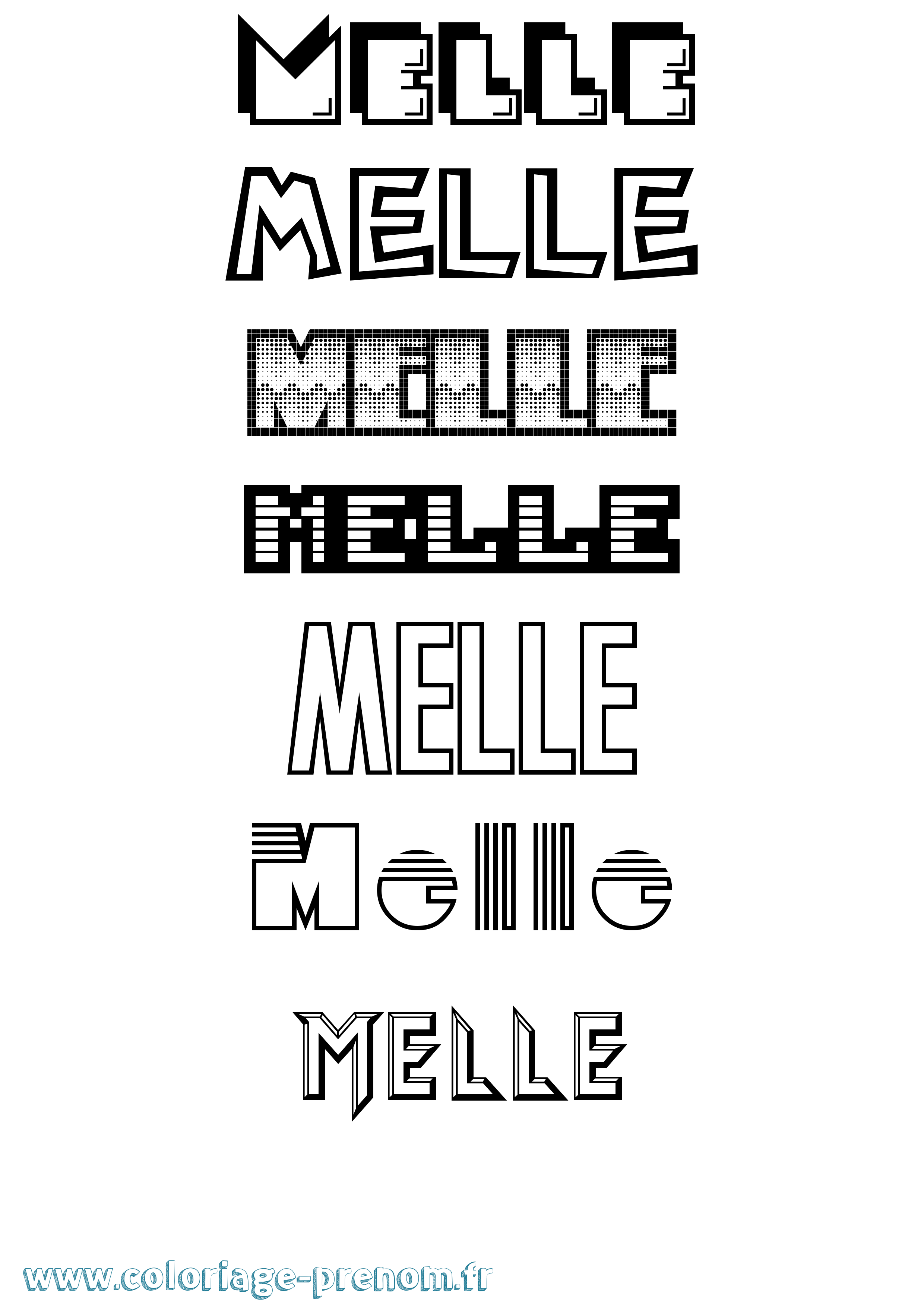 Coloriage Melle Jeux Vidéos Coloriage prénom Melle Jeux Vidéos