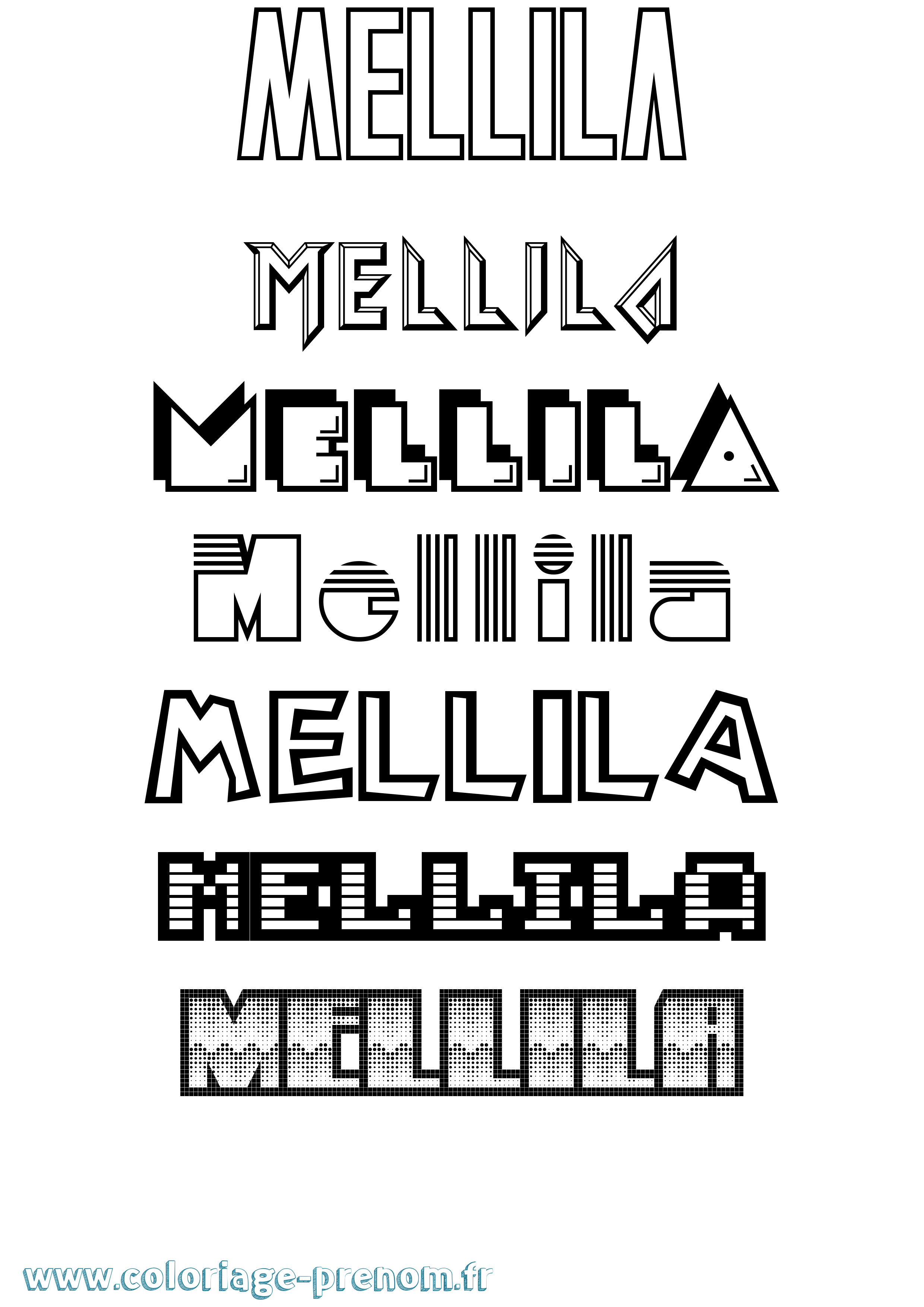 Coloriage Mellila Jeux Vidéos Coloriage prénom Mellila Jeux Vidéos
