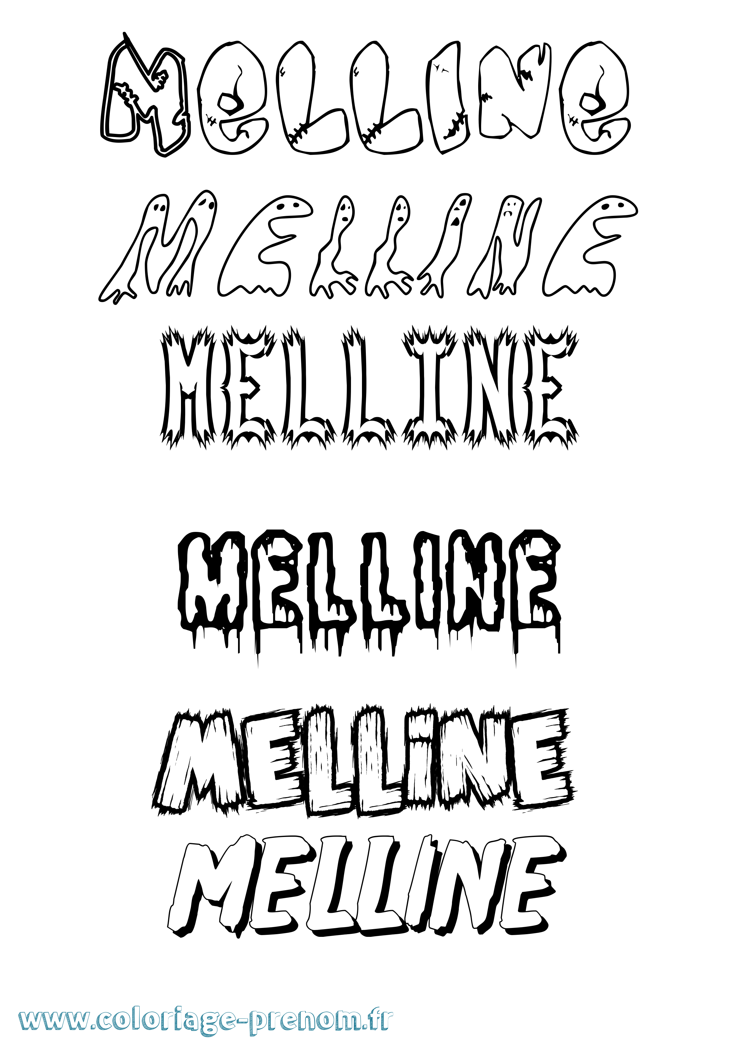 Coloriage Melline Frisson Coloriage prénom Melline Frisson