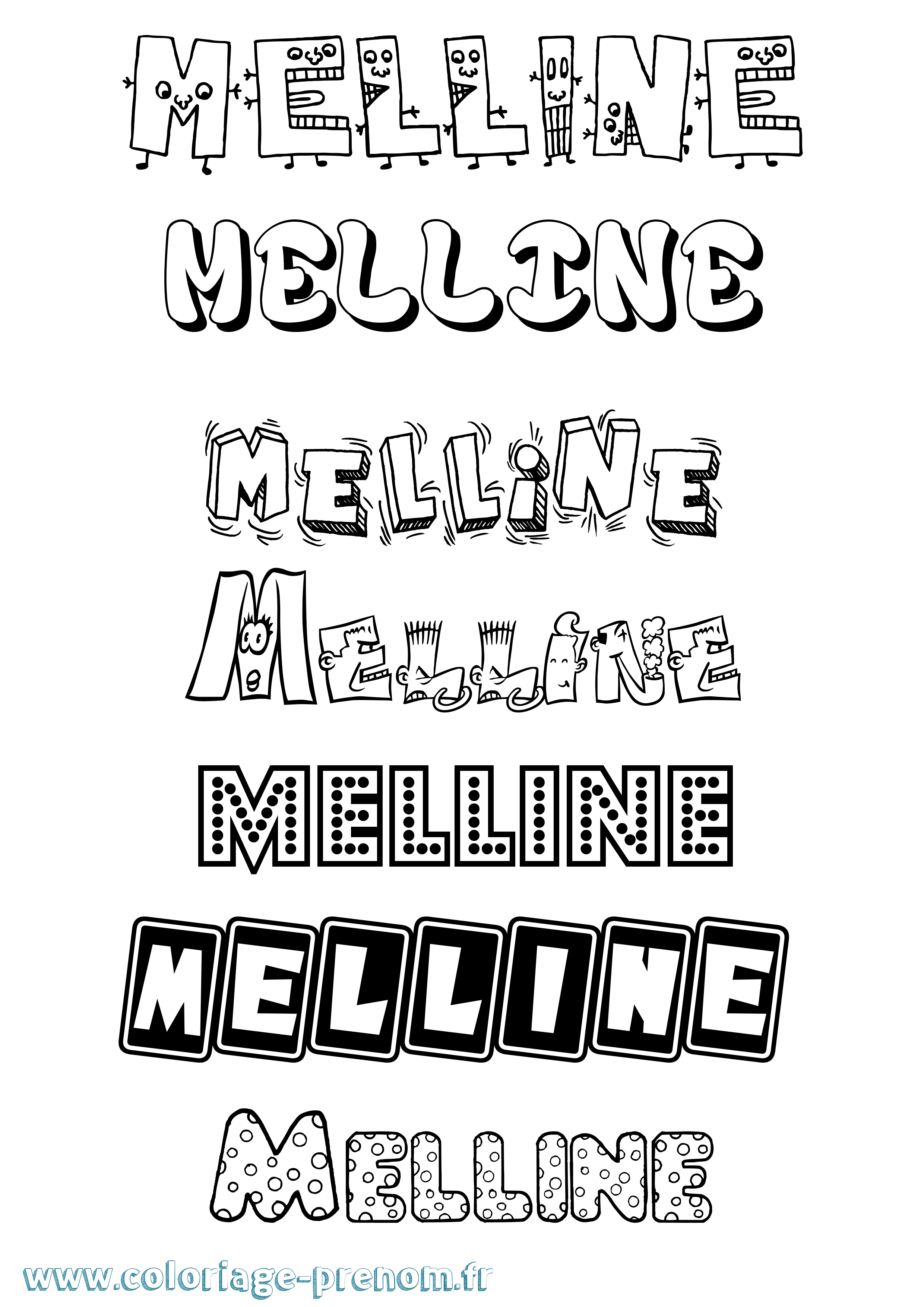 Coloriage Melline Fun Coloriage prénom Melline Fun