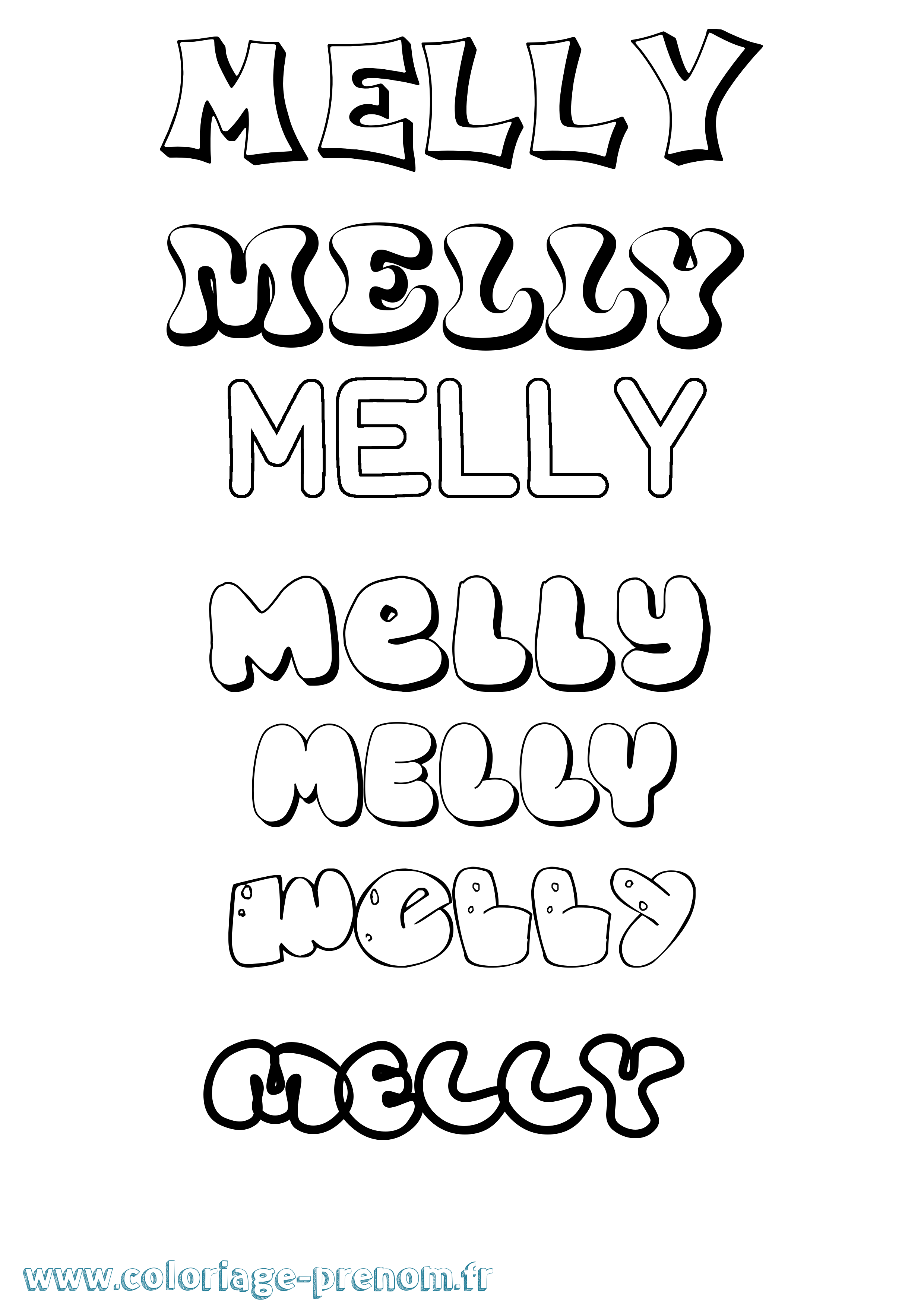 Coloriage Melly Bubble Coloriage prénom Melly Bubble