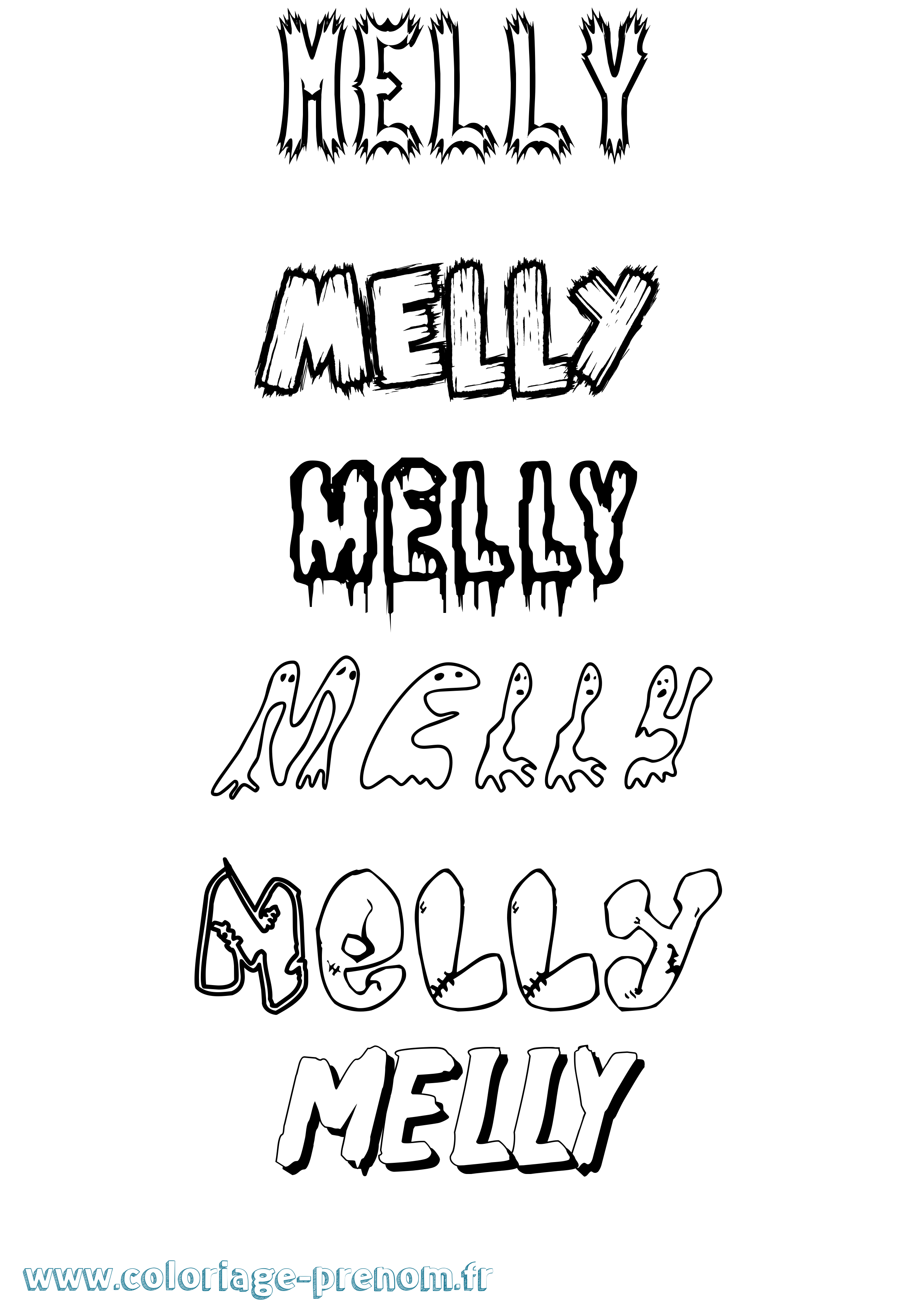Coloriage Melly Frisson Coloriage prénom Melly Frisson