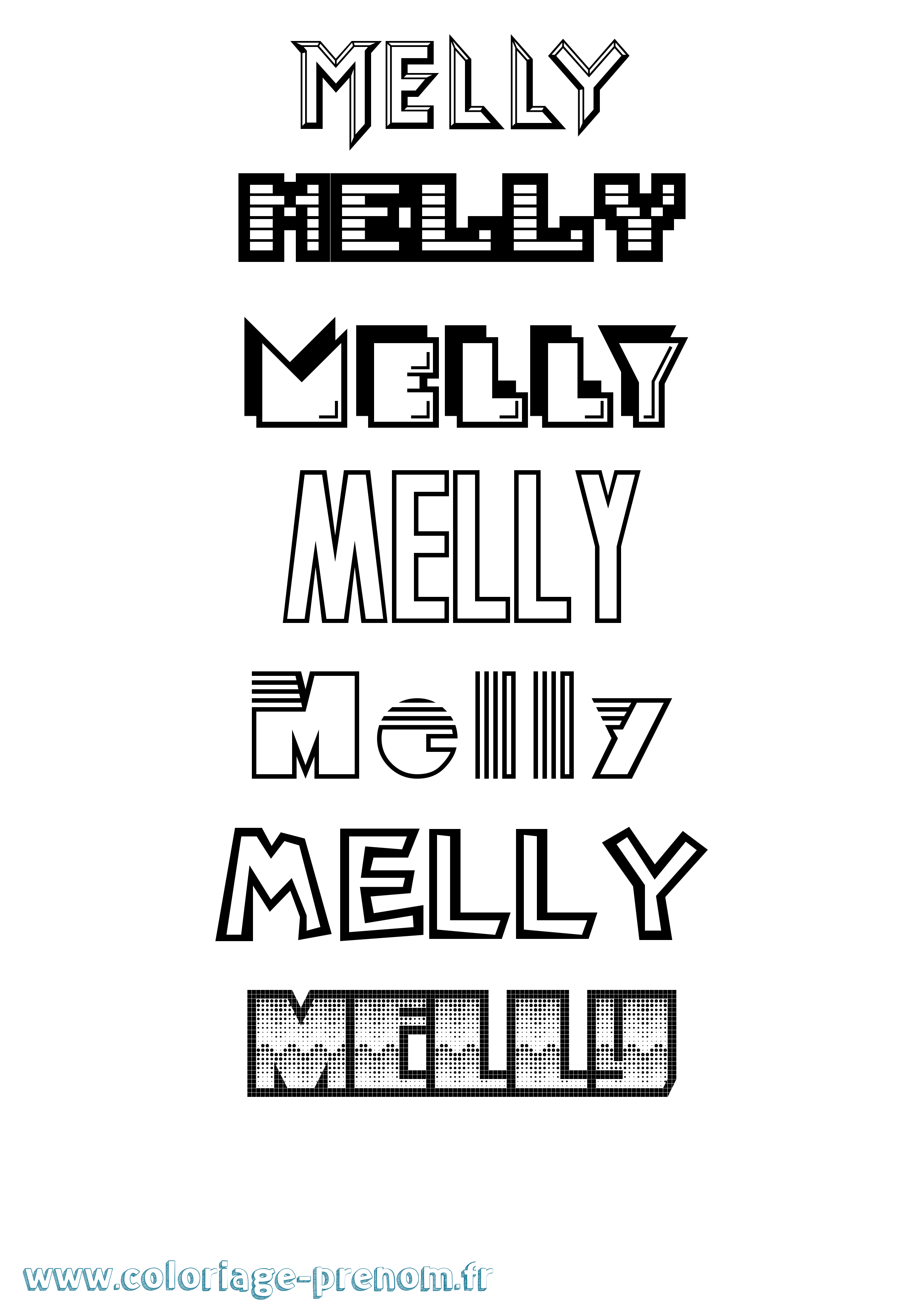 Coloriage Melly Jeux Vidéos Coloriage prénom Melly Jeux Vidéos