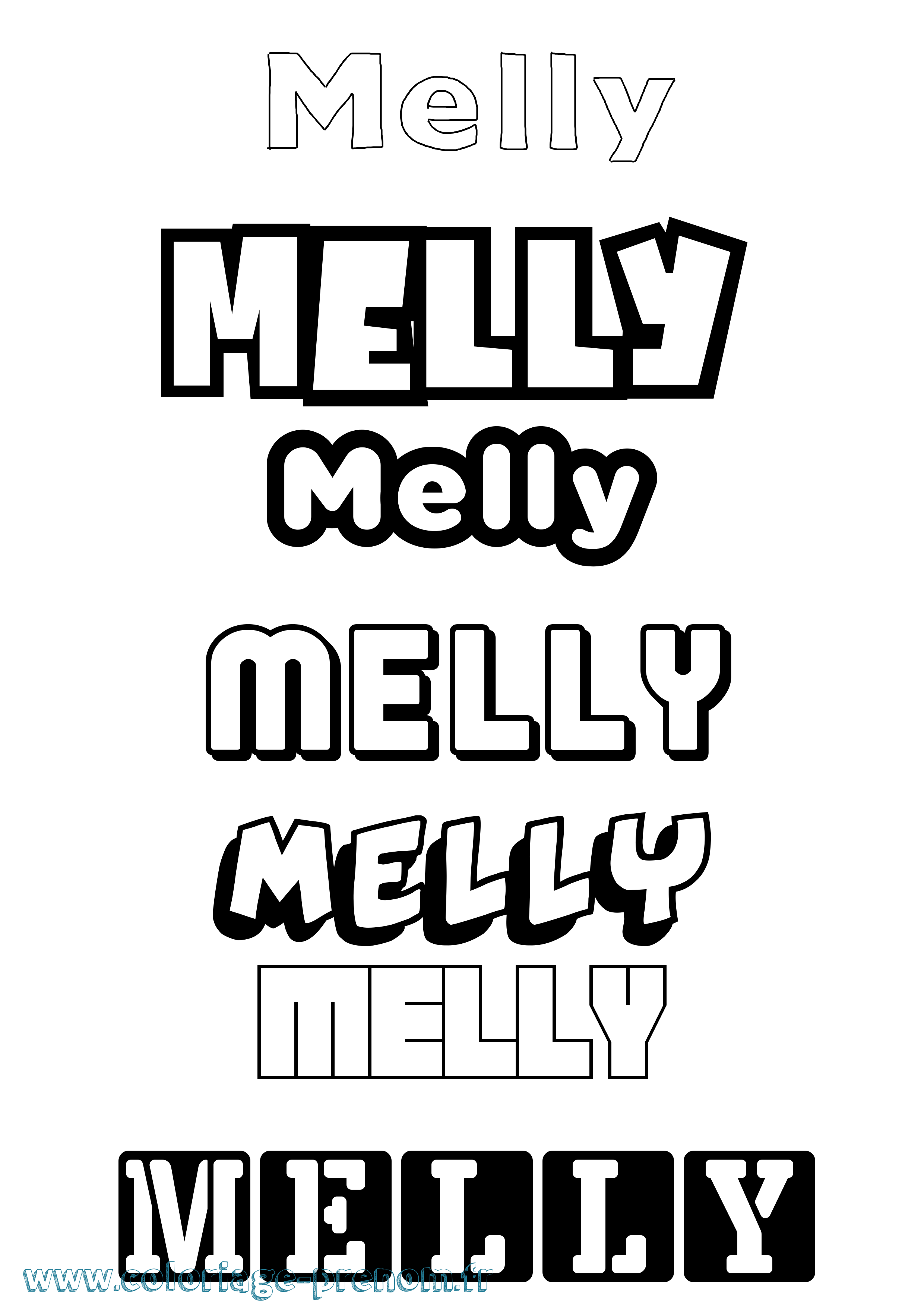 Coloriage Melly Simple Coloriage prénom Melly Simple