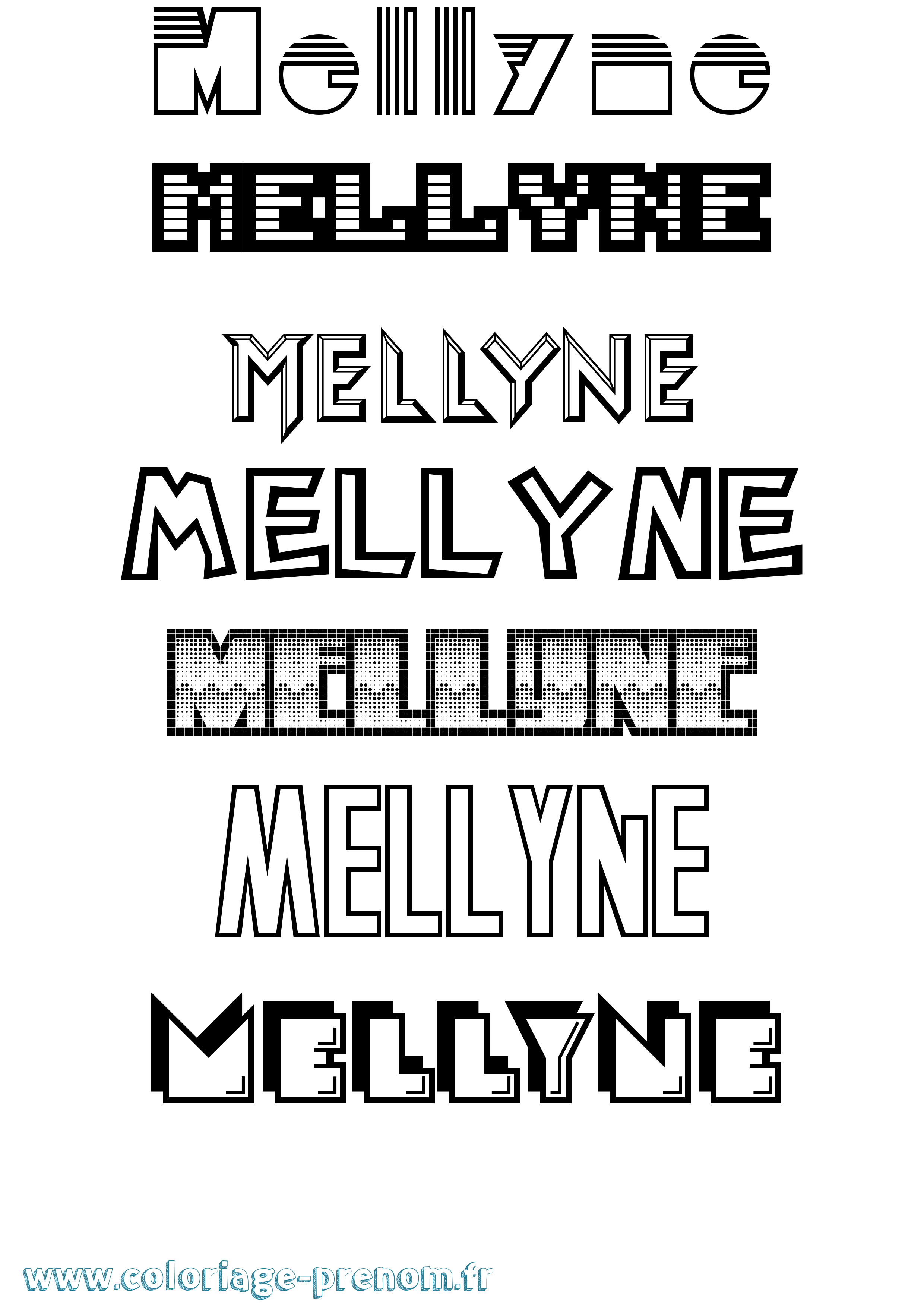 Coloriage Mellyne Jeux Vidéos Coloriage prénom Mellyne Jeux Vidéos