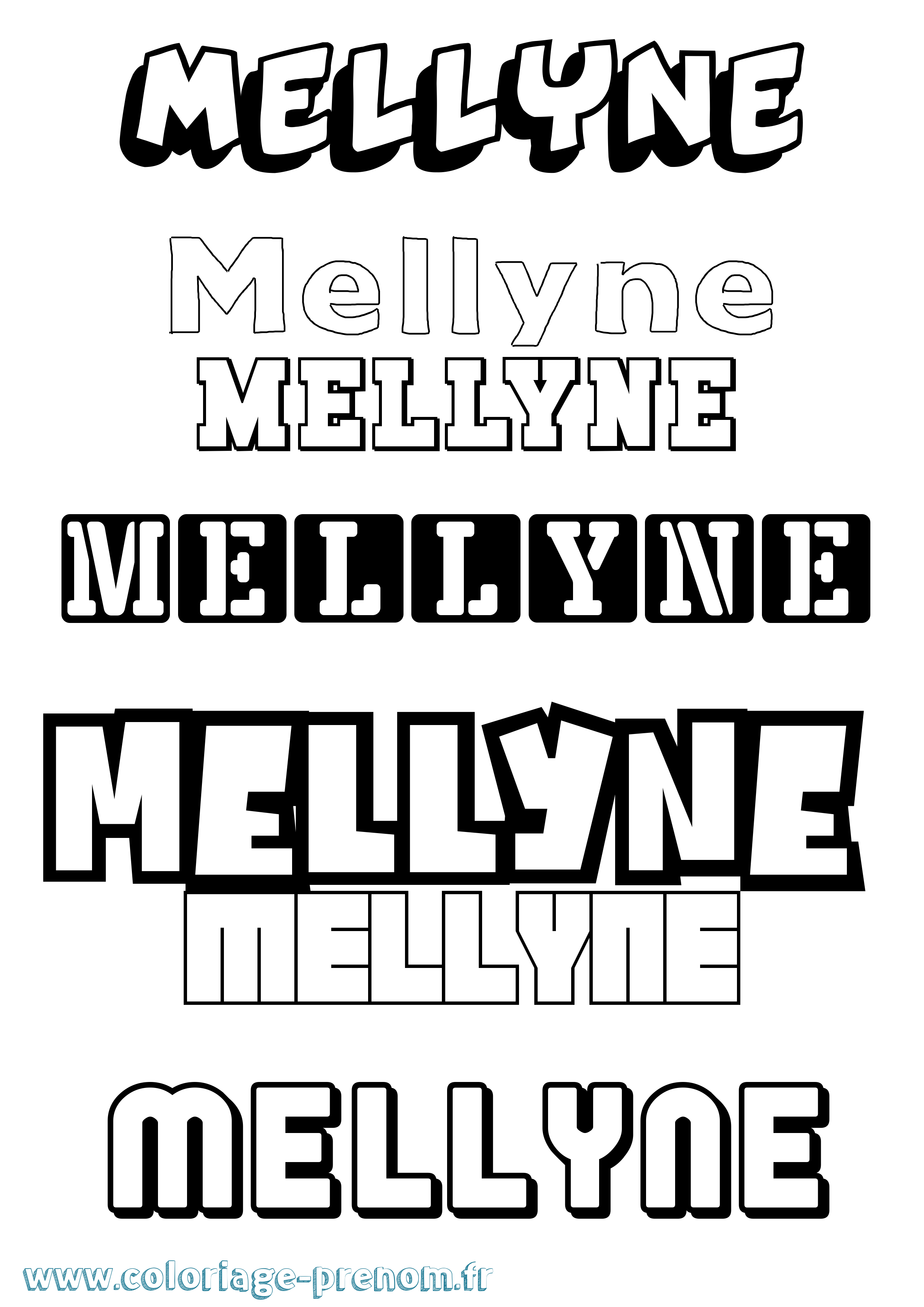 Coloriage Mellyne Simple Coloriage prénom Mellyne Simple