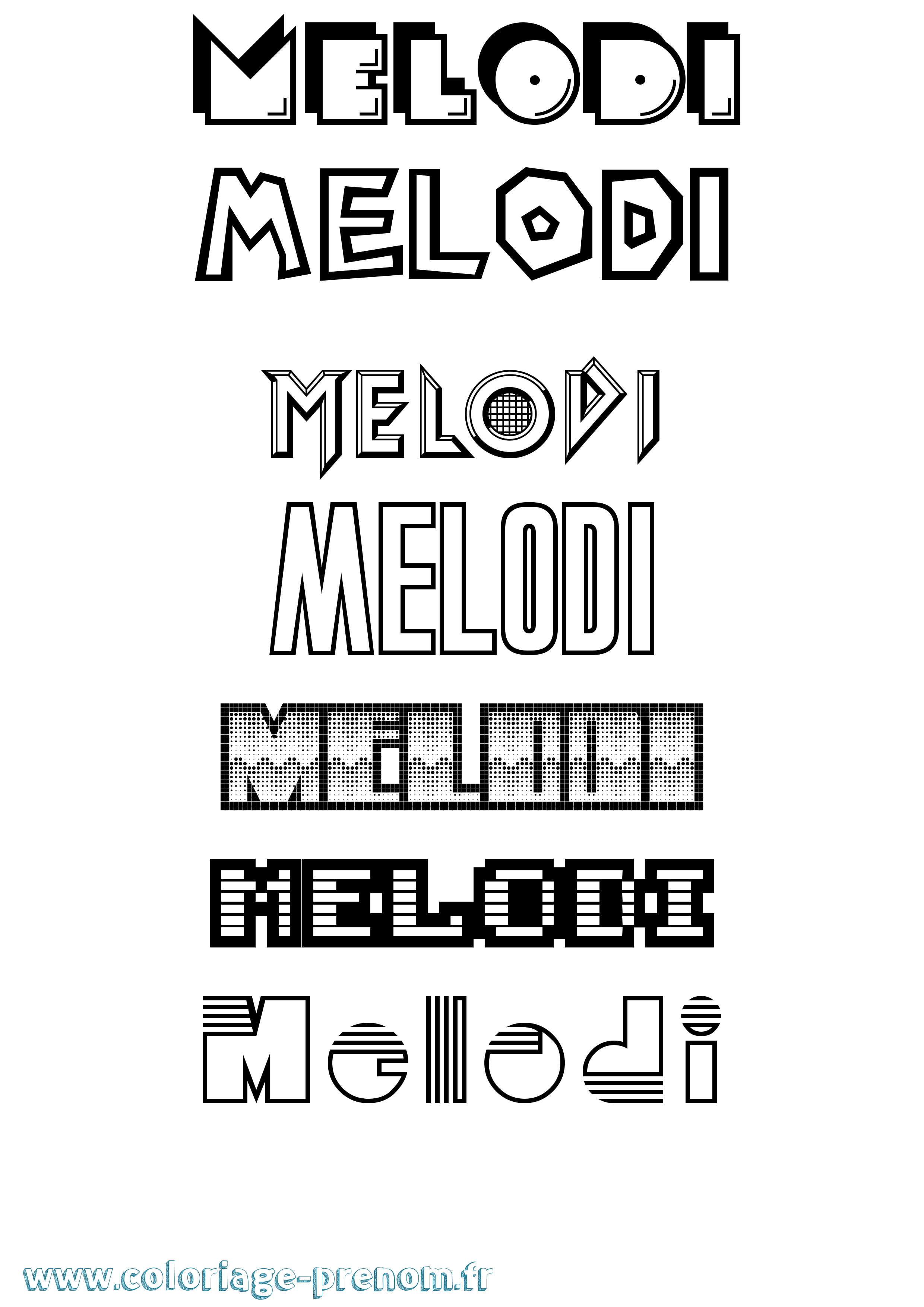 Coloriage Melodi Jeux Vidéos Coloriage prénom Melodi Jeux Vidéos