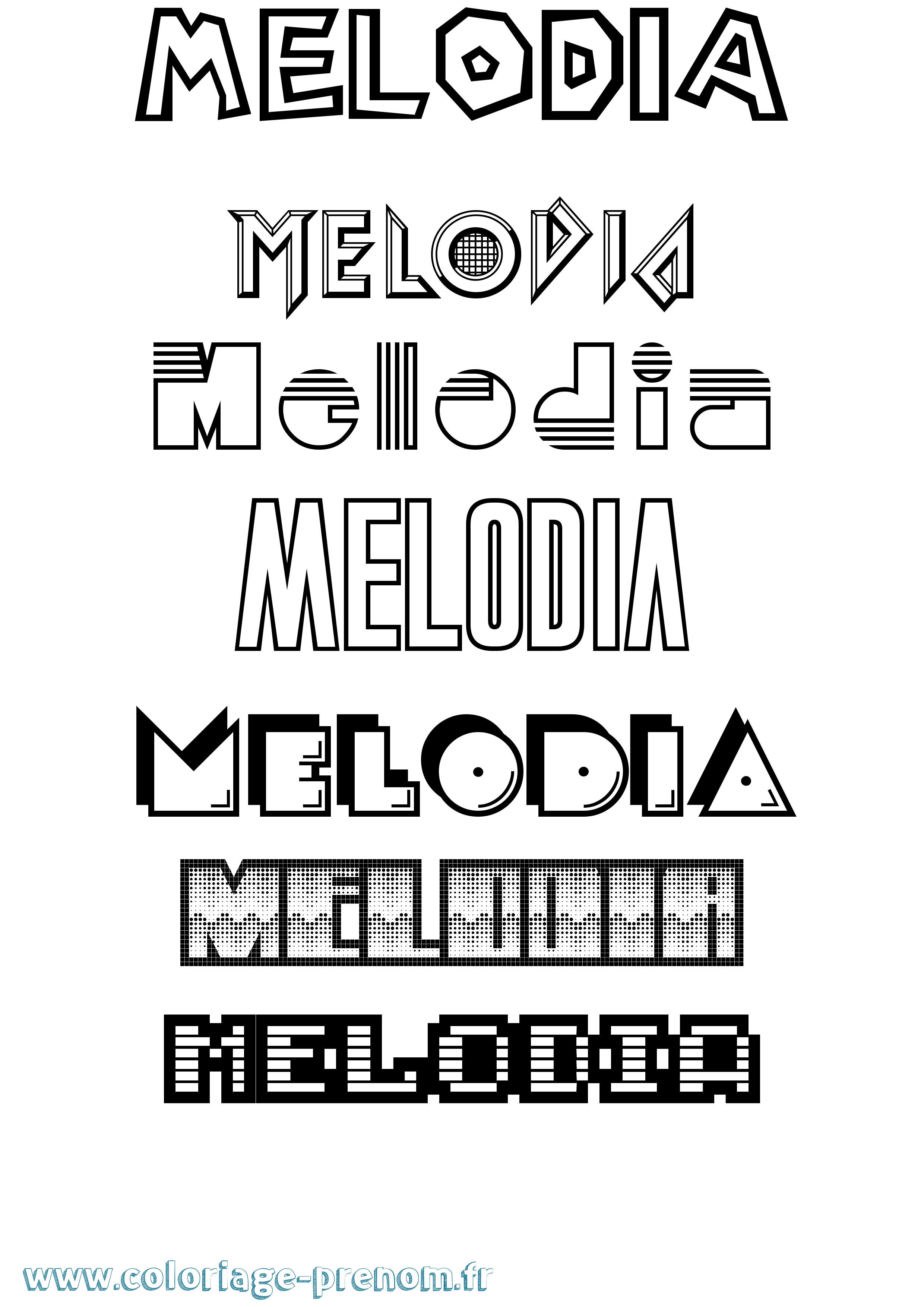 Coloriage Melodia Jeux Vidéos Coloriage prénom Melodia Jeux Vidéos