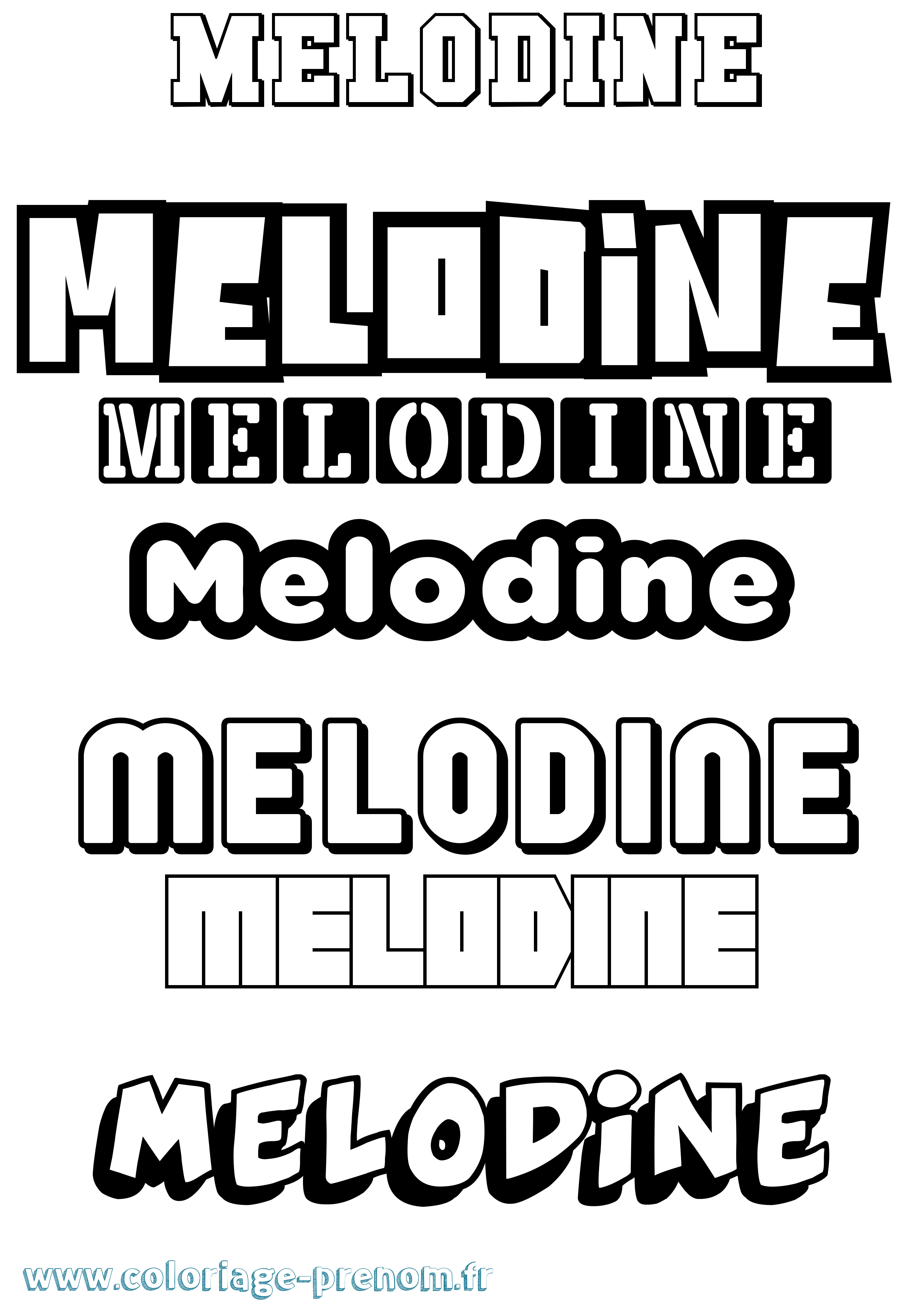 Coloriage Melodine Simple Coloriage prénom Melodine Simple