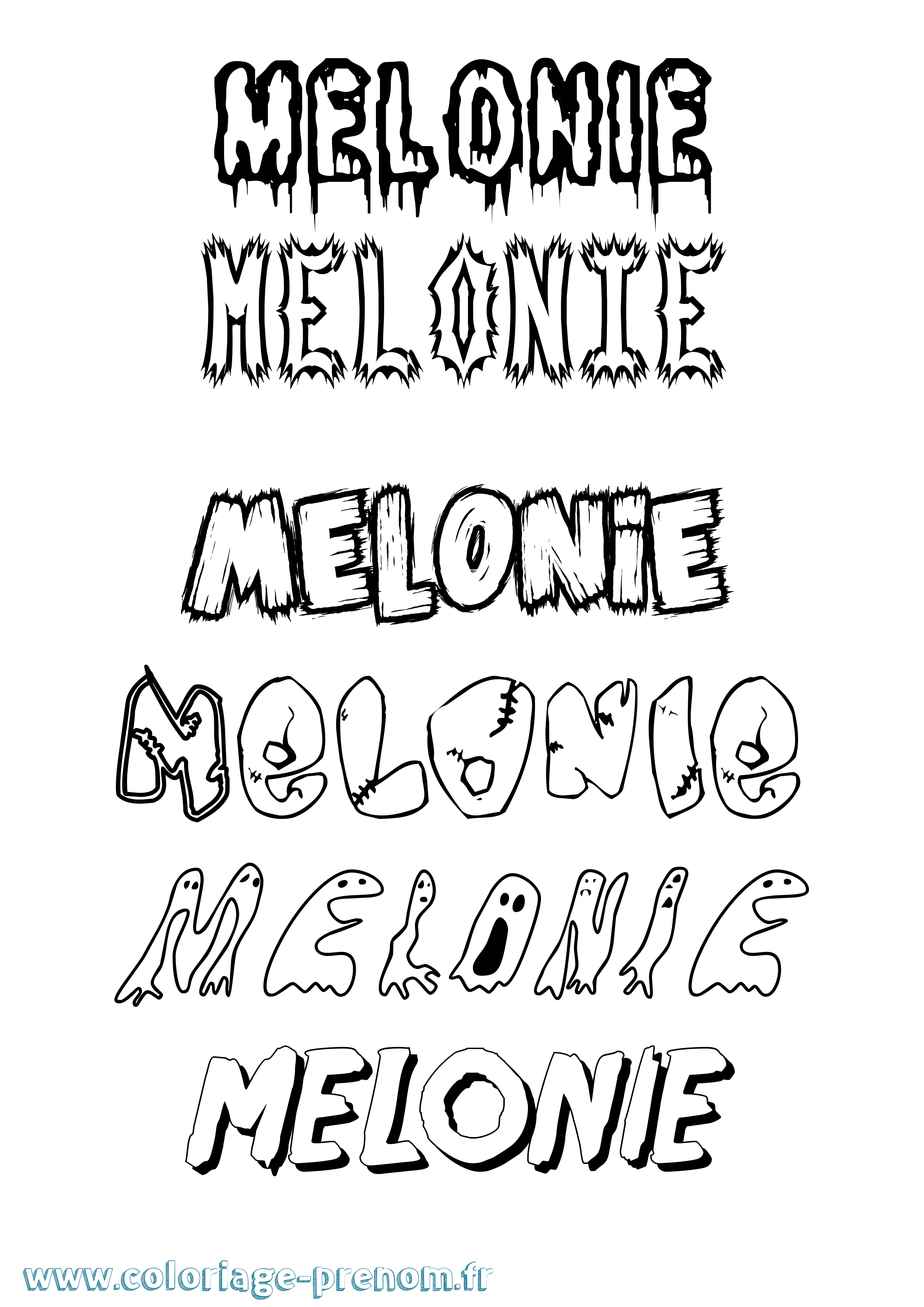 Coloriage Melonie Frisson Coloriage prénom Melonie Frisson