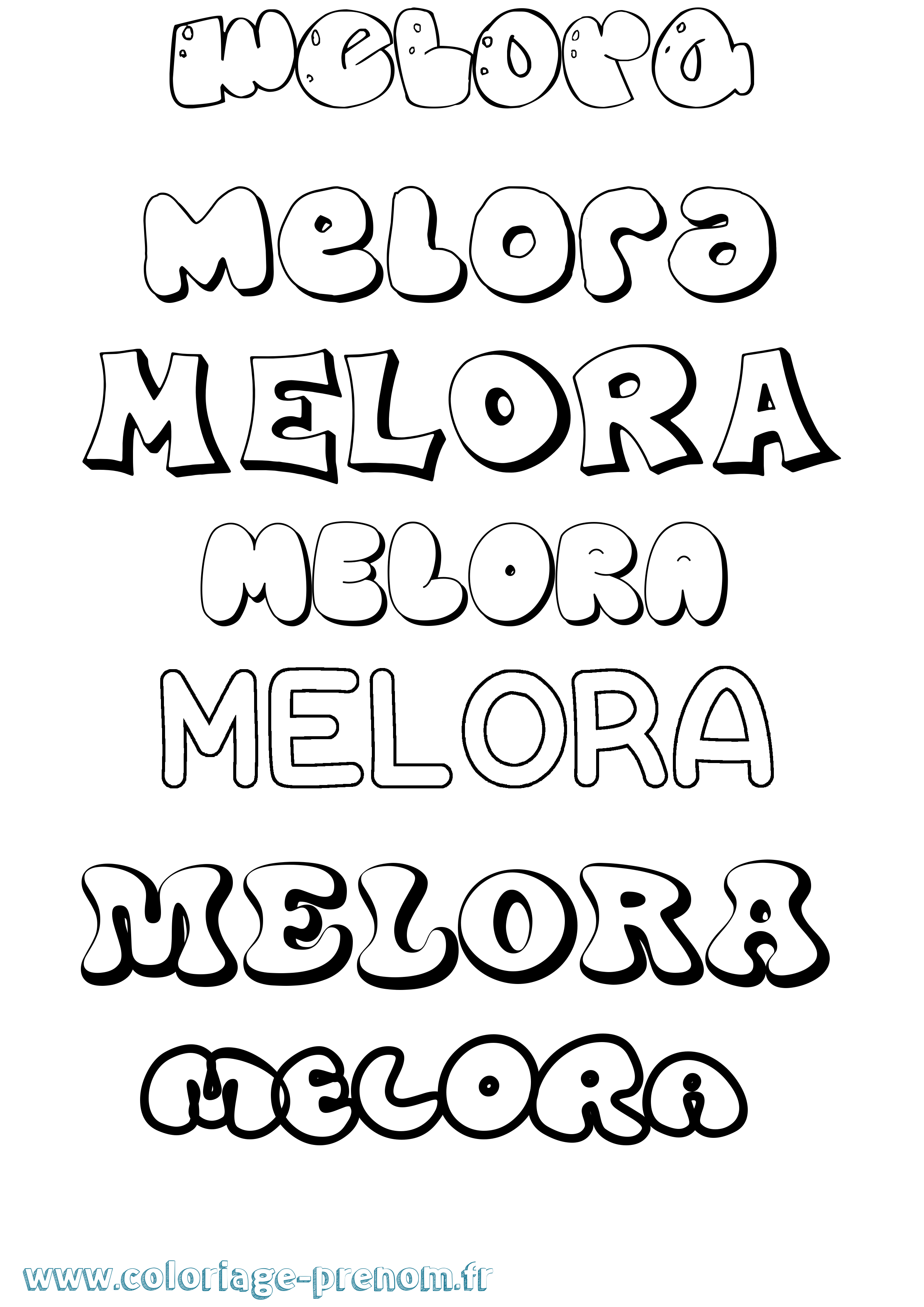 Coloriage Melora Bubble Coloriage prénom Melora Bubble