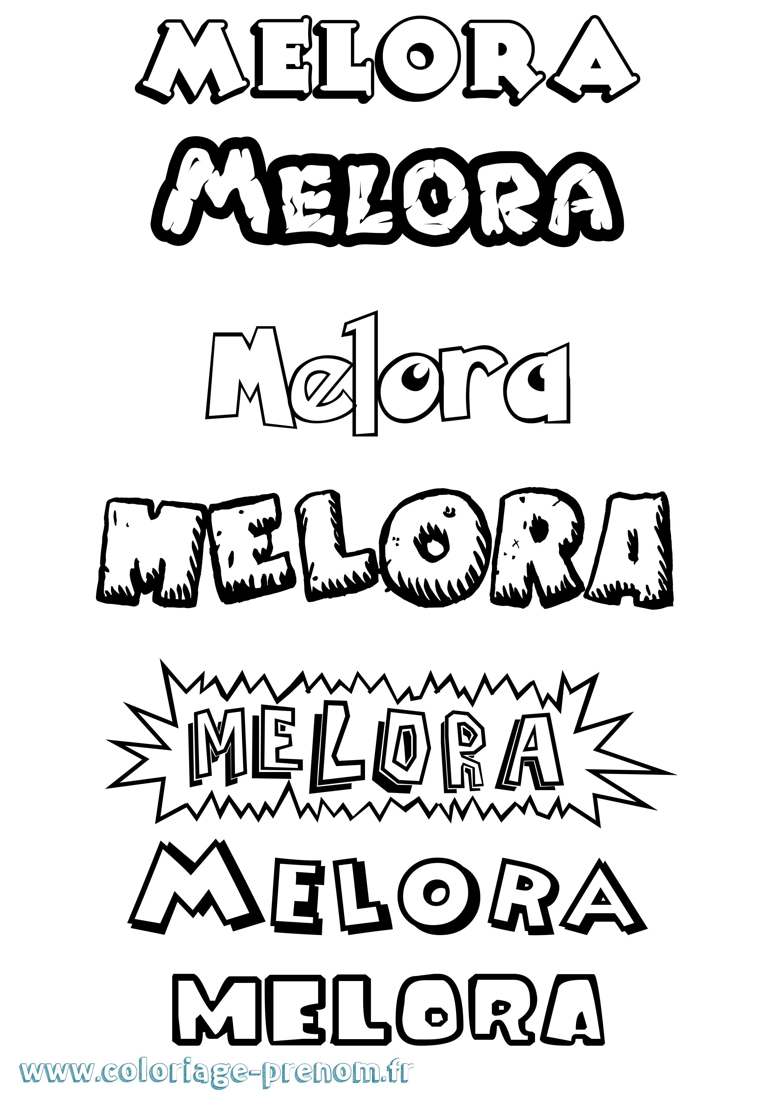 Coloriage Melora Dessin Animé Coloriage prénom Melora Dessin Animé