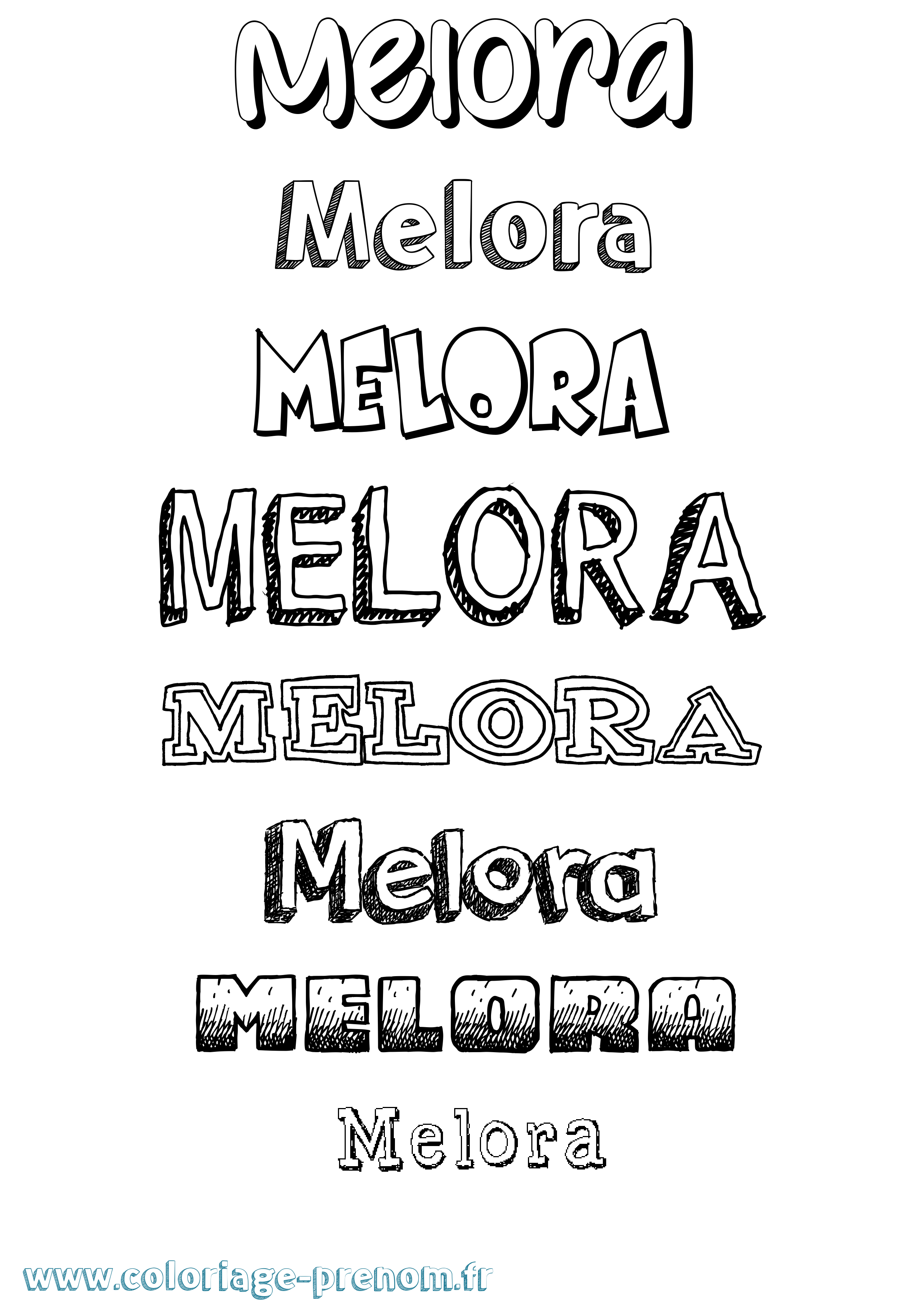 Coloriage Melora Dessiné Coloriage prénom Melora Dessiné