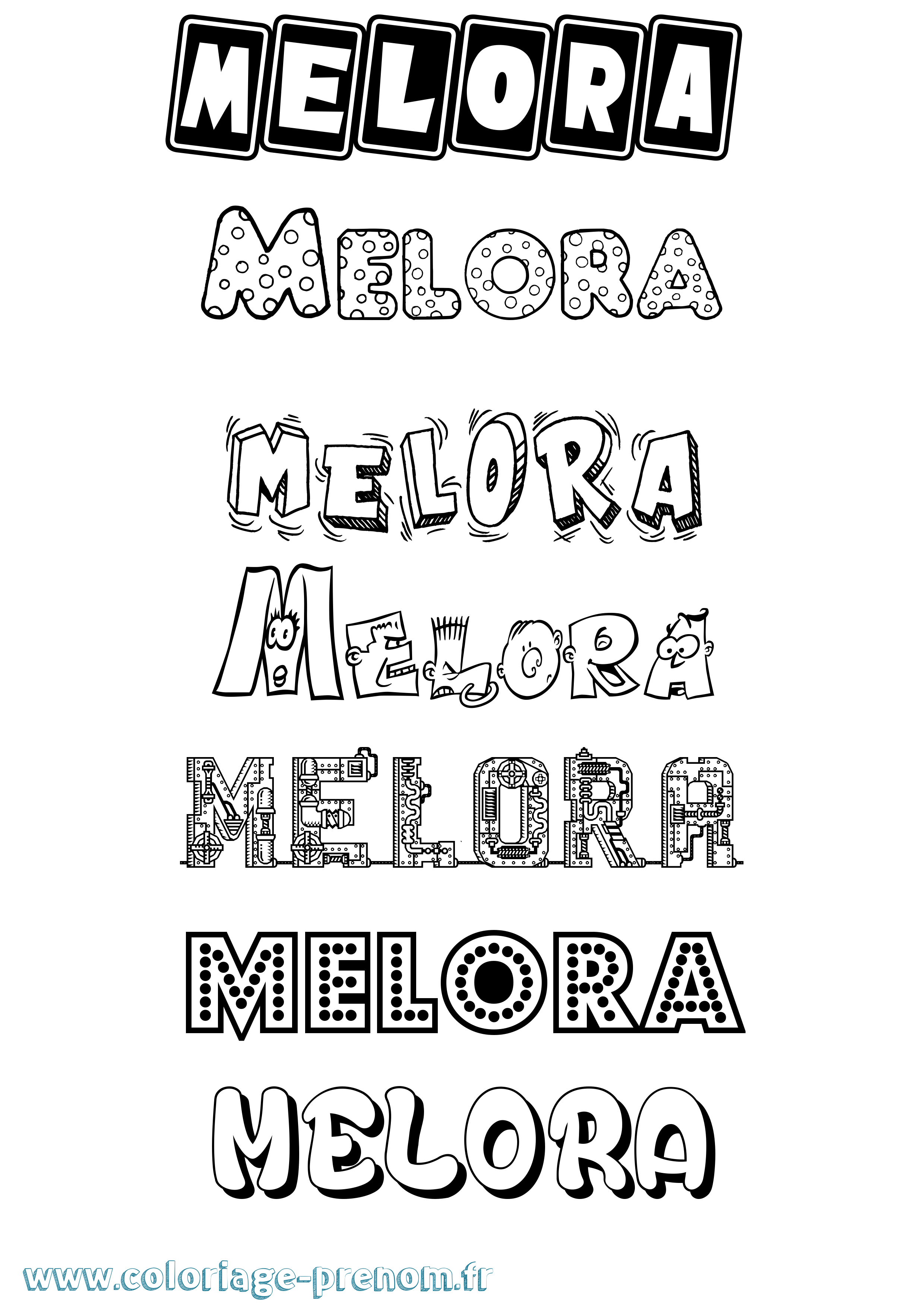 Coloriage Melora Fun Coloriage prénom Melora Fun