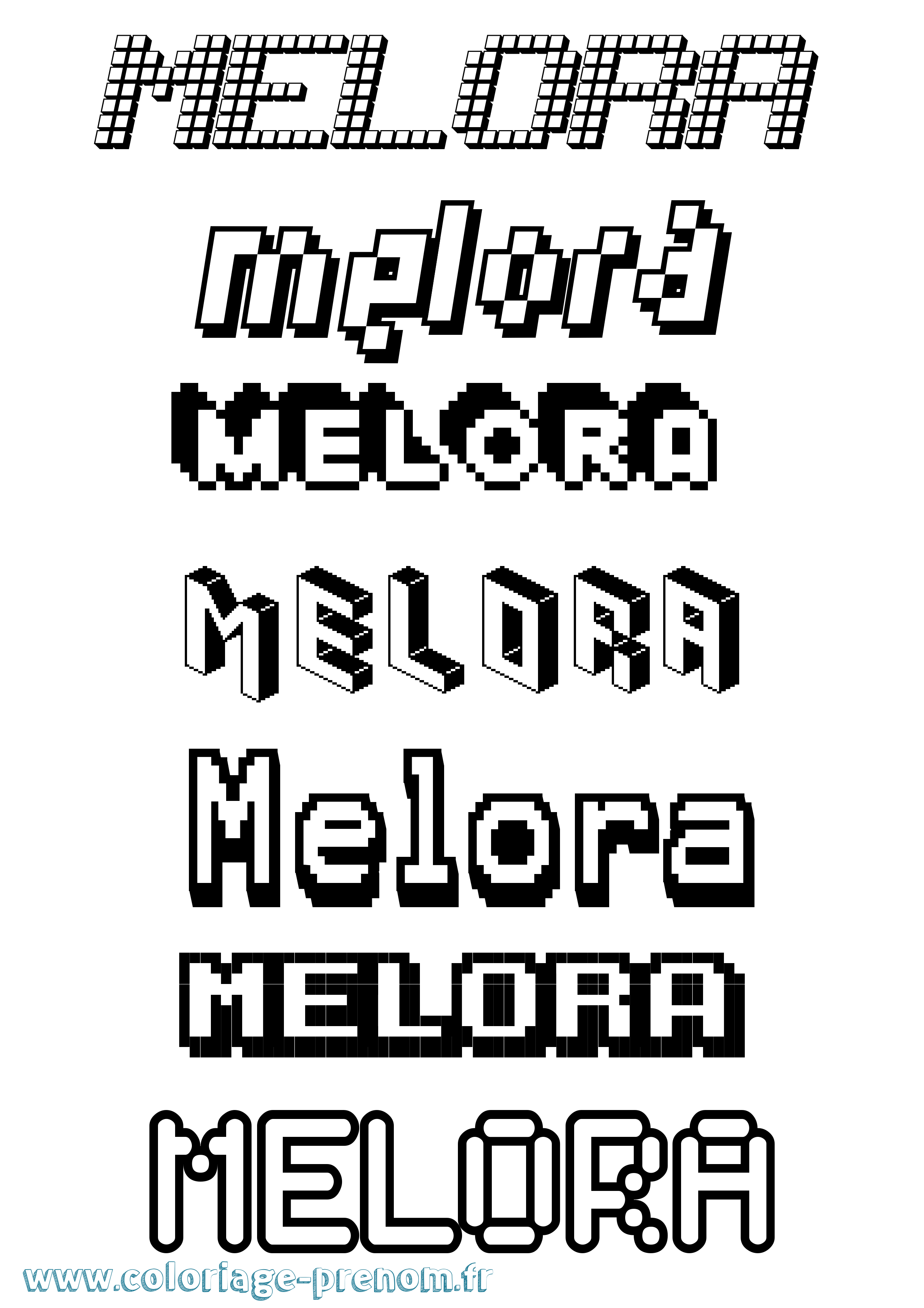 Coloriage Melora Pixel Coloriage prénom Melora Pixel